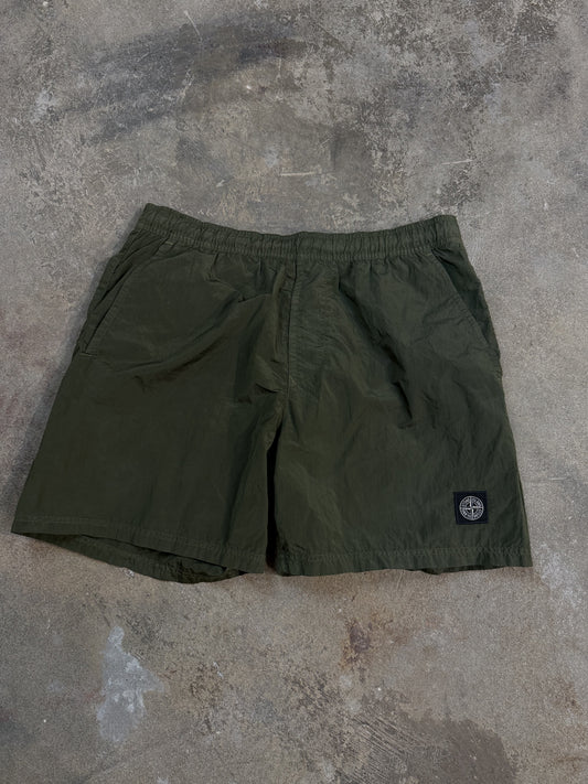 Stone Island Swim Trunks Olive Used Large