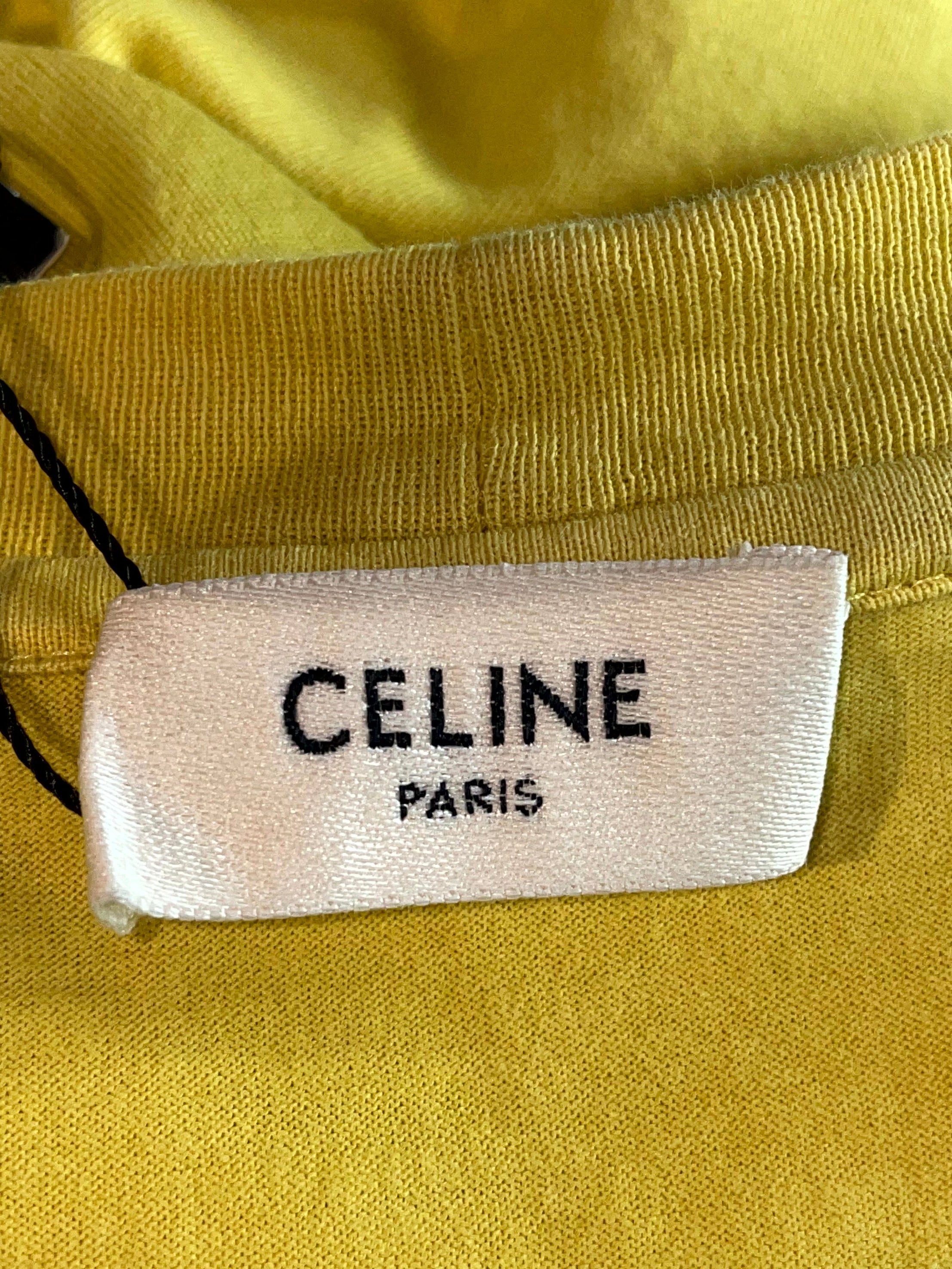 Celine Spellout Logo Lemon & Black Tee