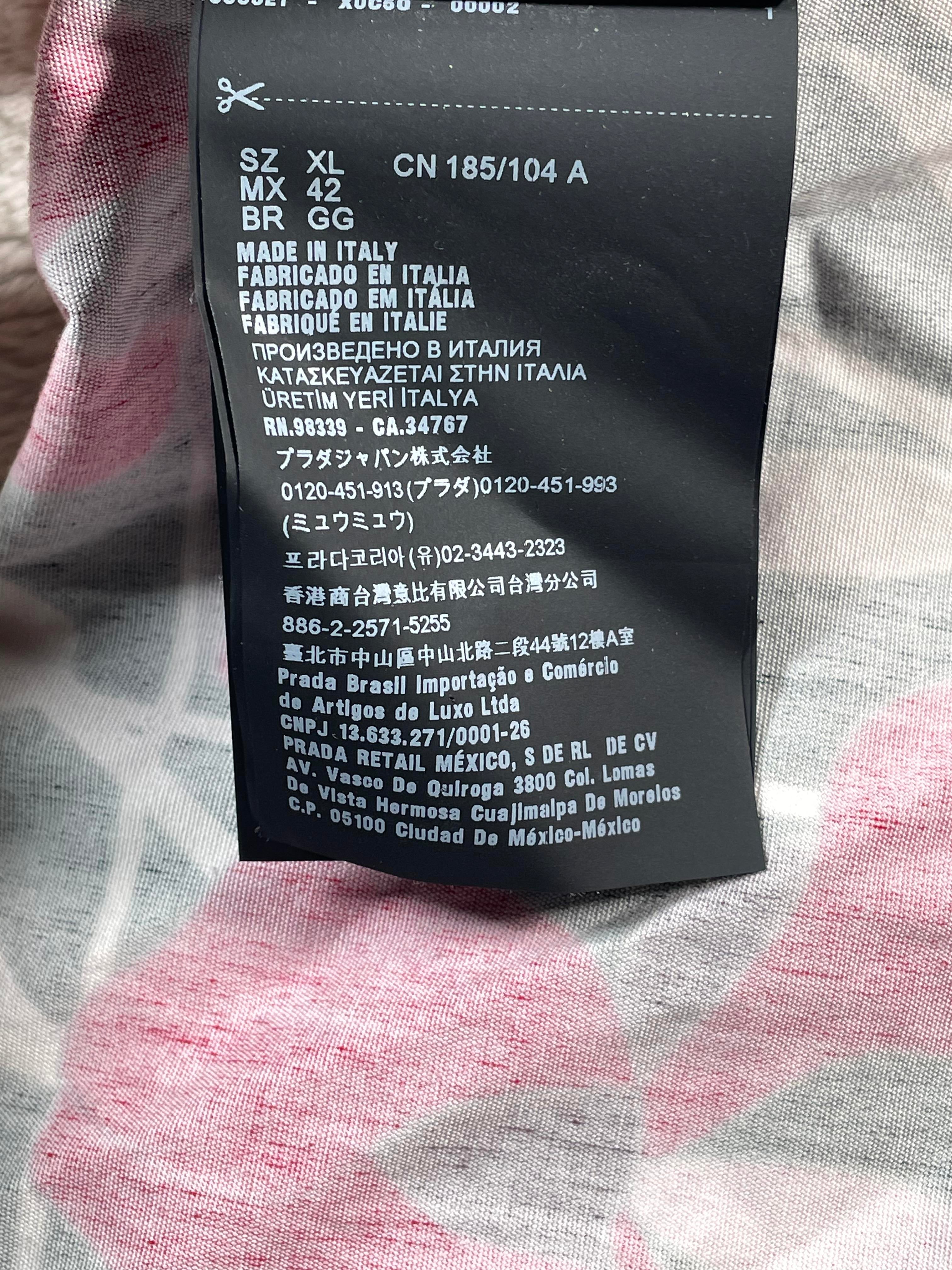 Prada Rose Double Match Red & Black Button Up