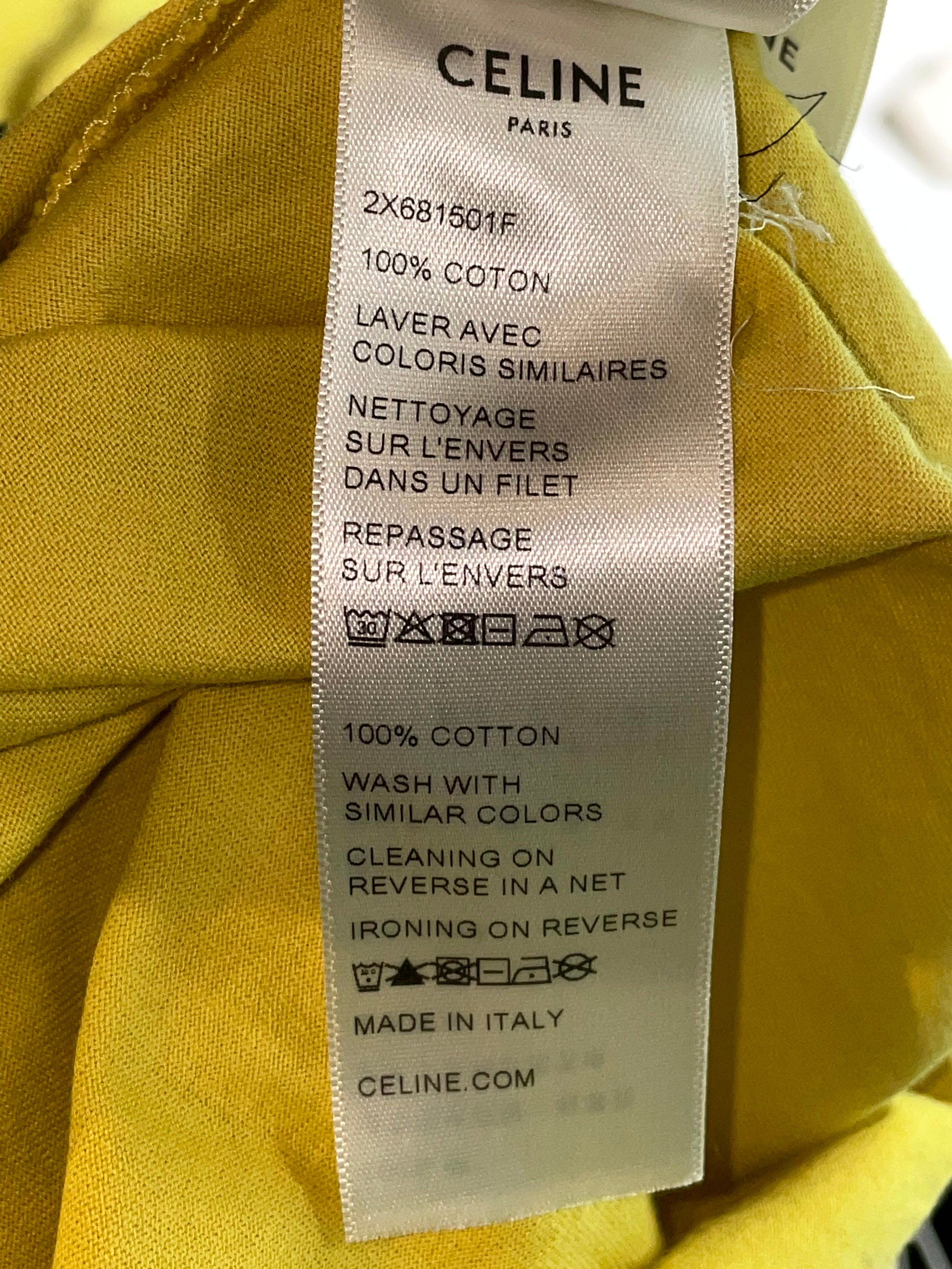 Celine Spellout Logo Lemon & Black Tee