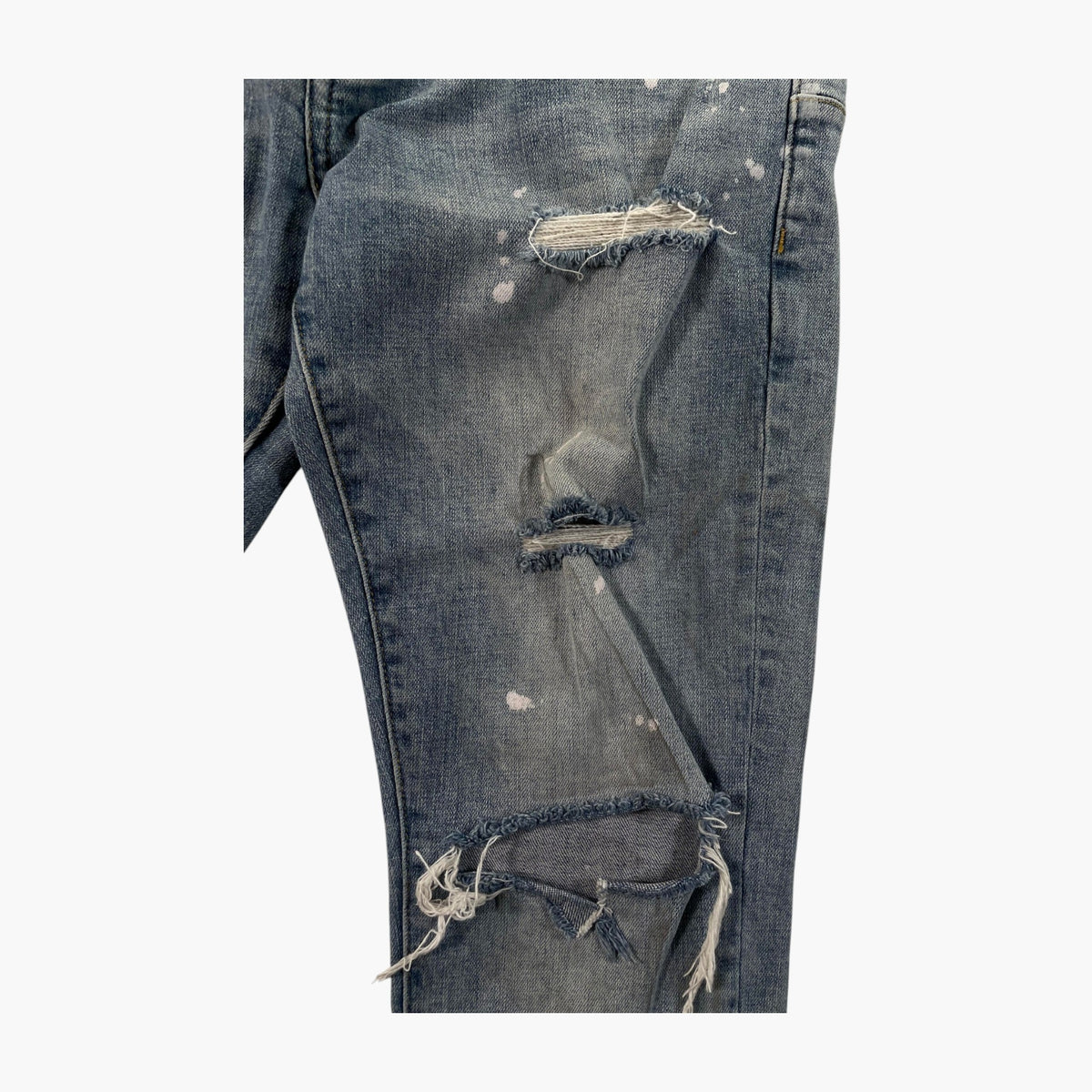 Purple Brand Splatter Light Wash Ripped Jeans