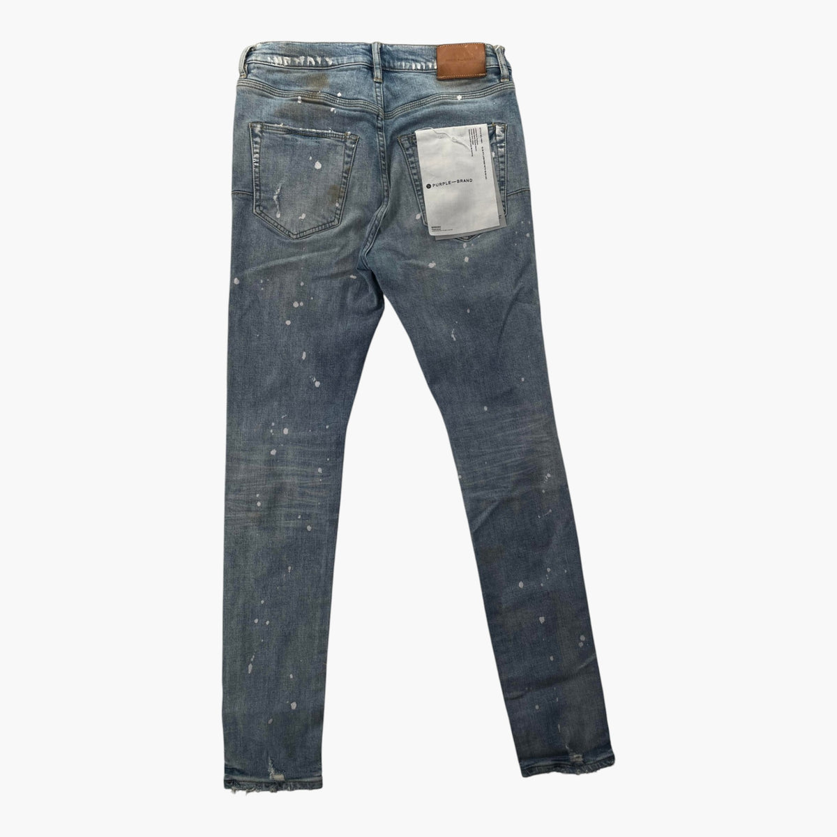 Purple Brand Splatter Light Wash Ripped Jeans