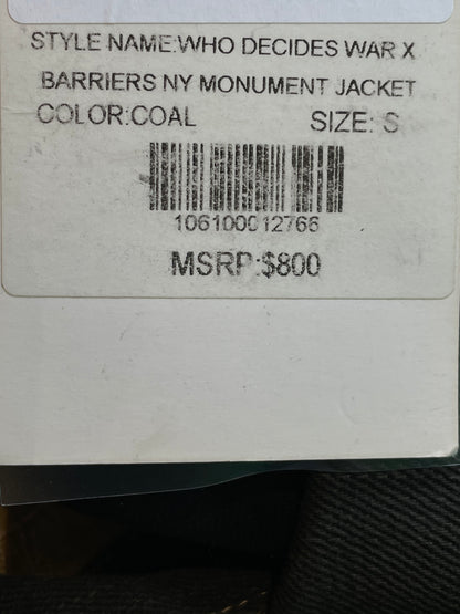 Who Decides War x Barriers Monument Denim Jacket 'Coal'