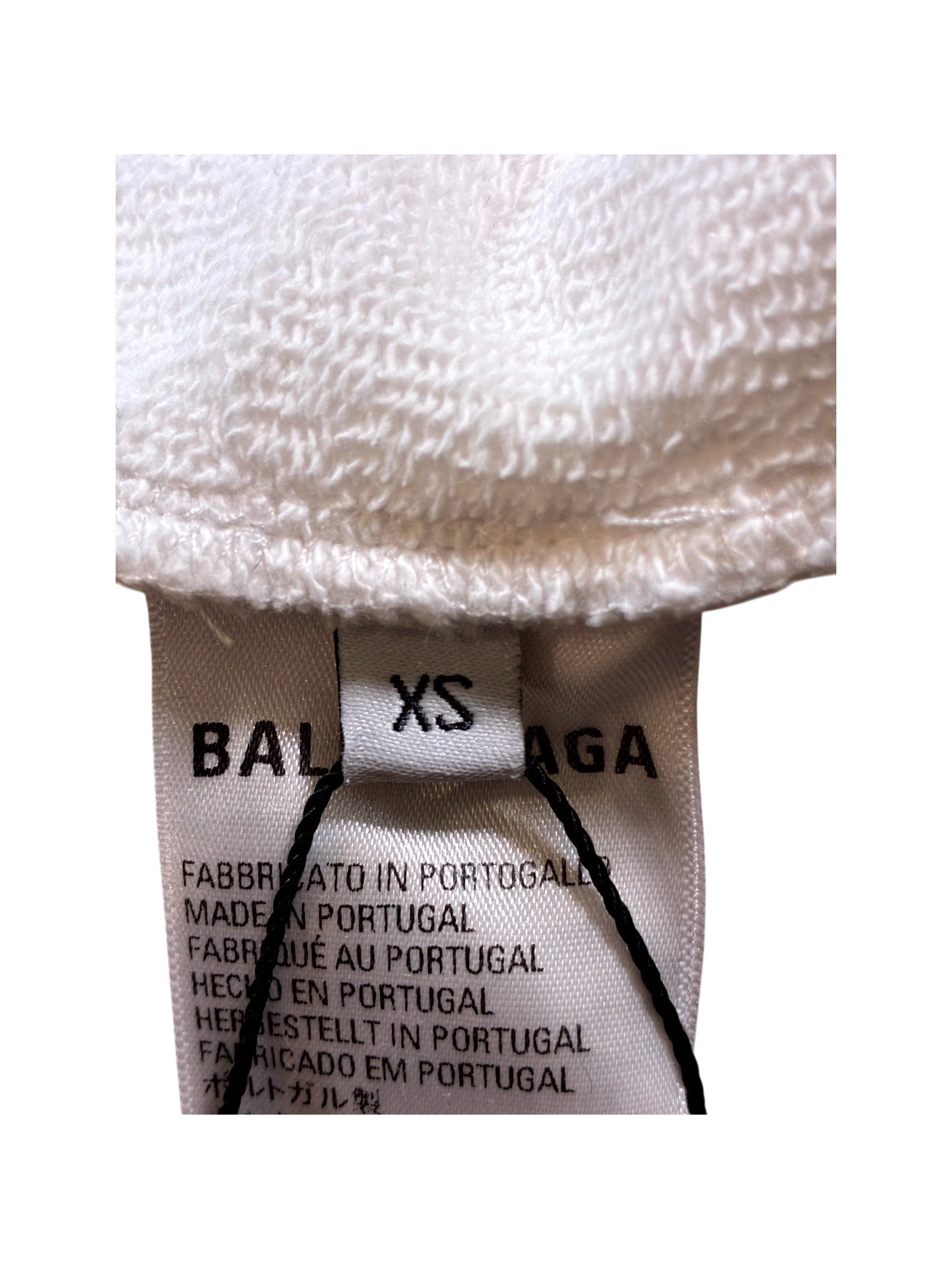 Balenciaga Crackle Logo White & Black Hoodie
