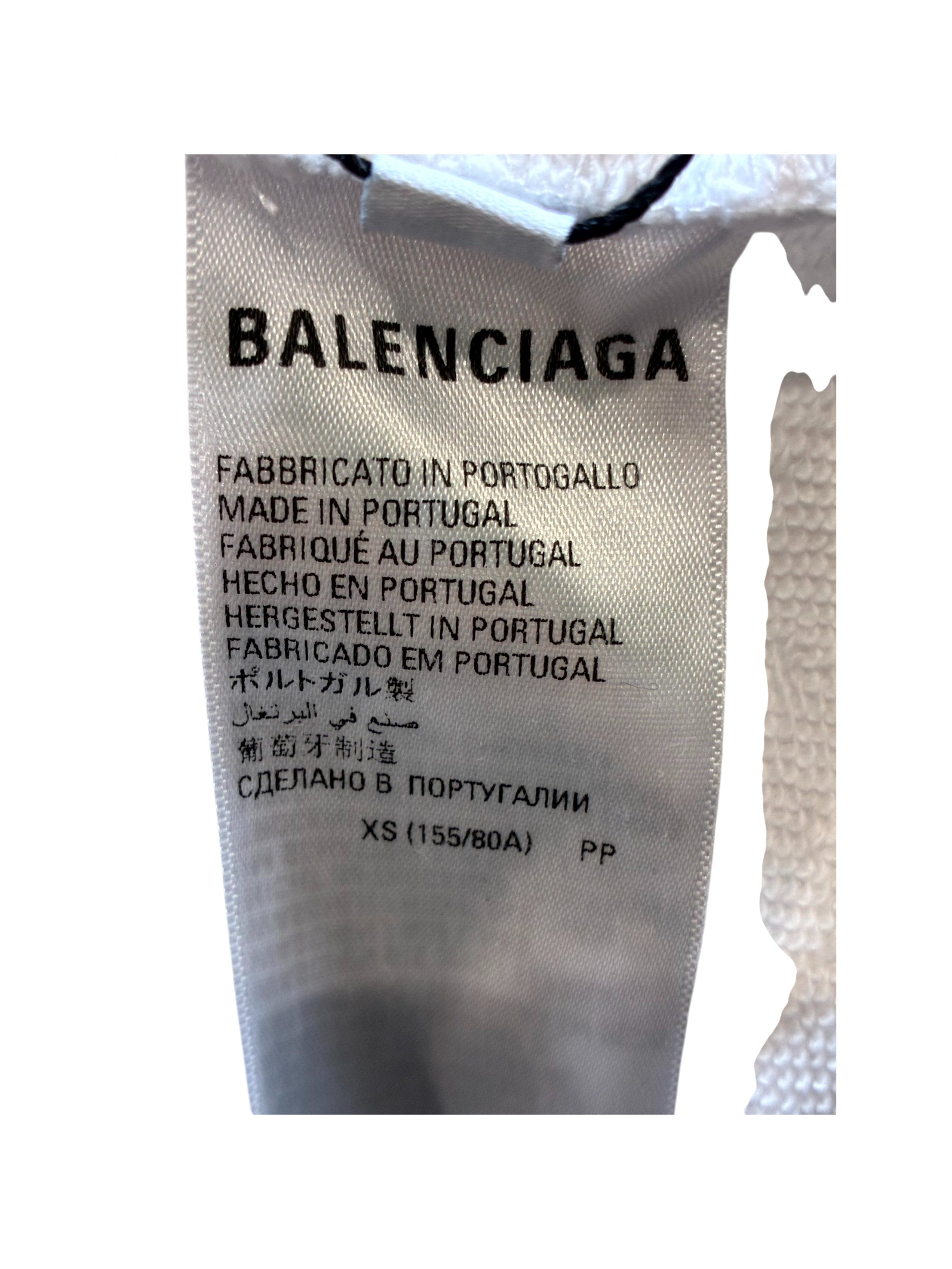 Balenciaga Crackle Logo White & Black Hoodie