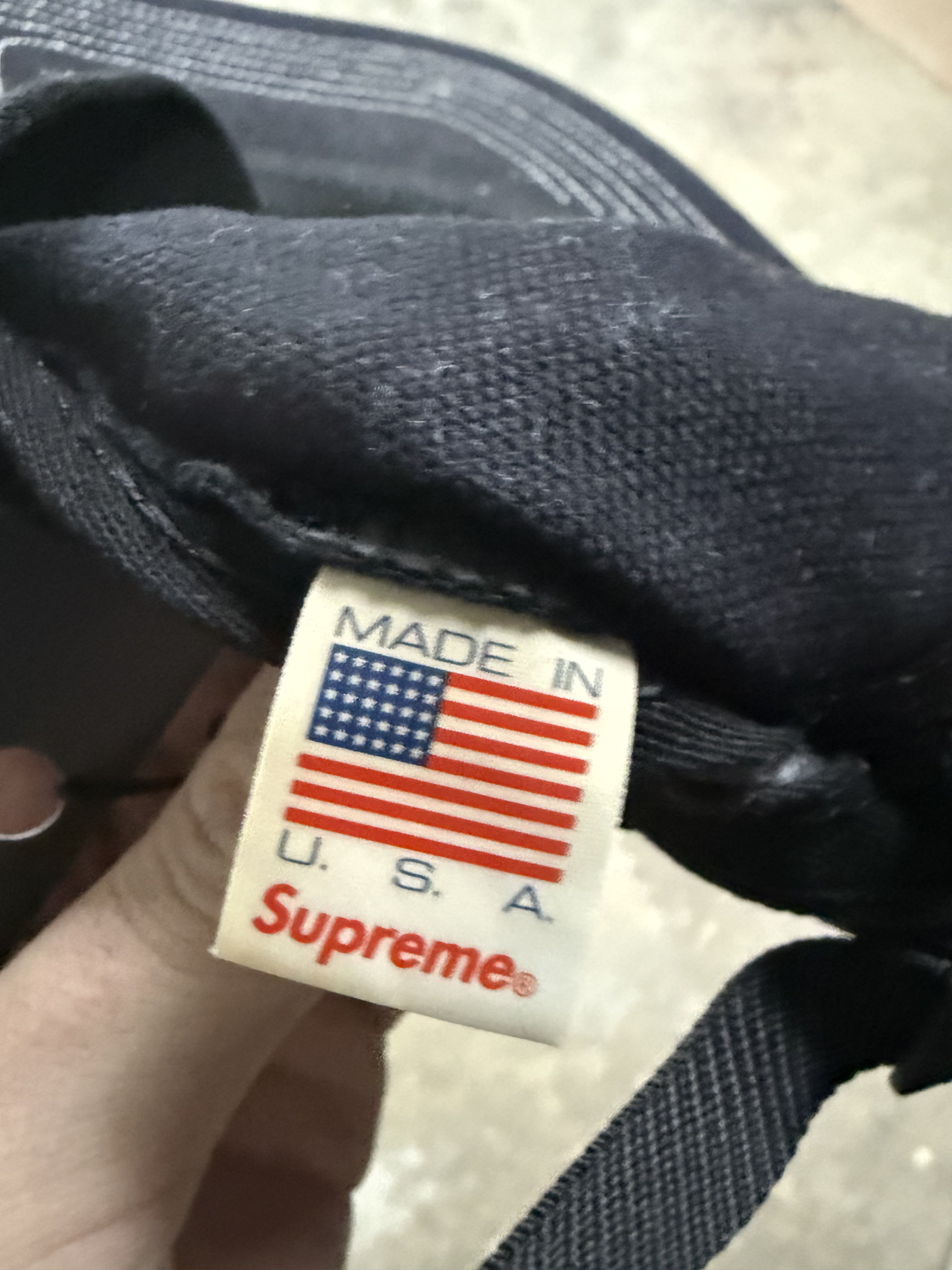 Supreme 6 Panel Cap Black White Used OSFM