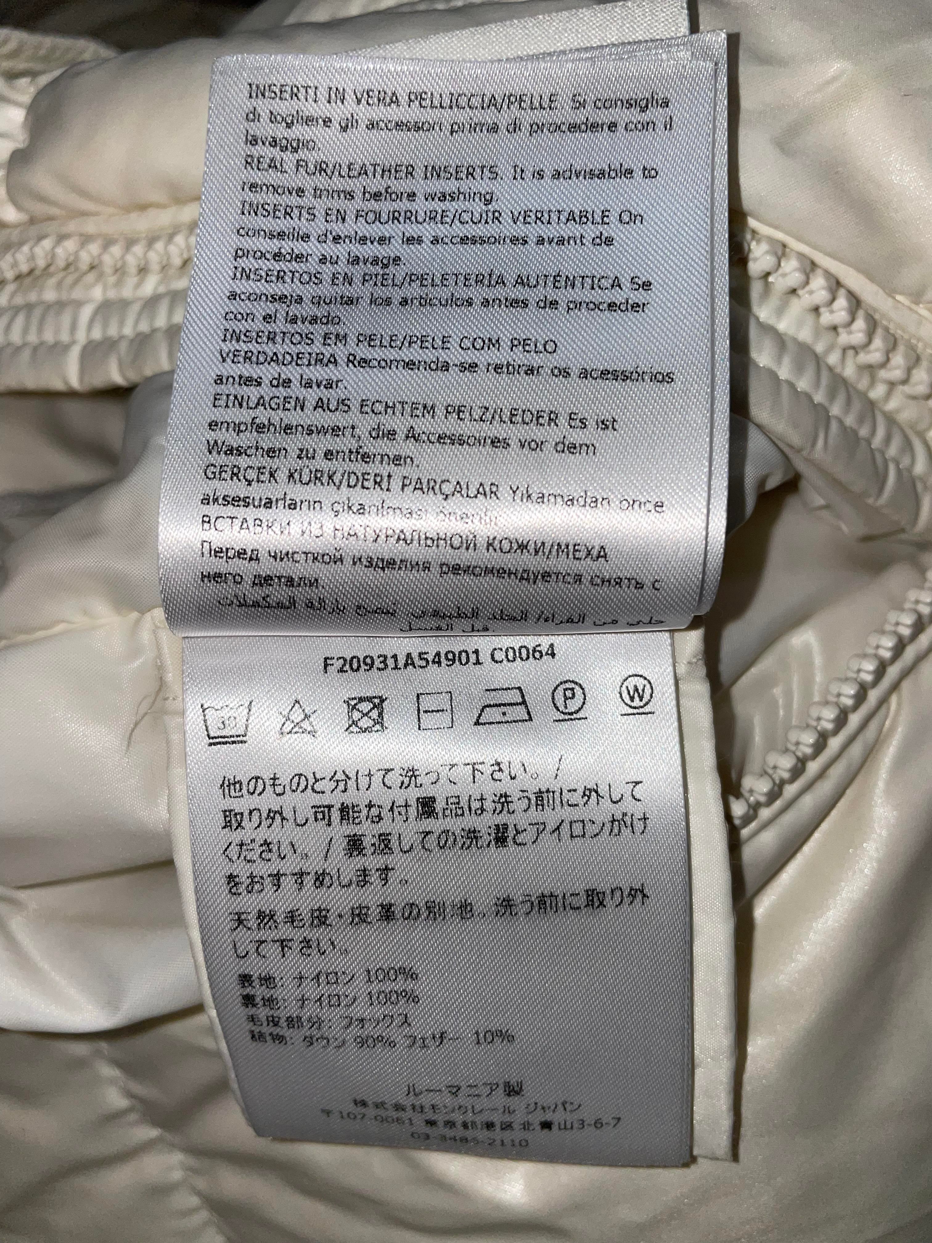 Moncler Womens Fur White Puffer Vest