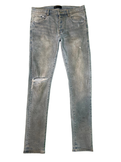 Purple Brand Ripped Knee Light Wash Blue Jeans