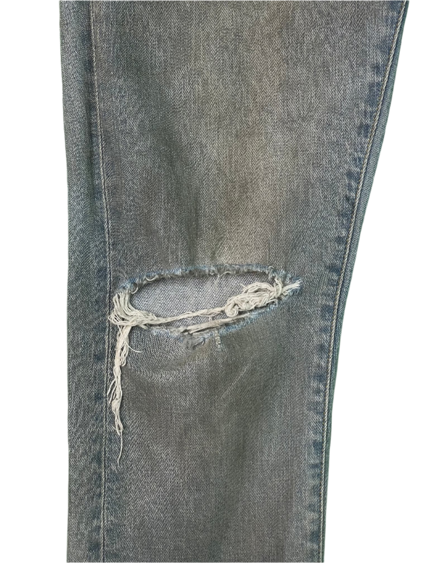 Purple Brand Ripped Knee Light Wash Blue Jeans