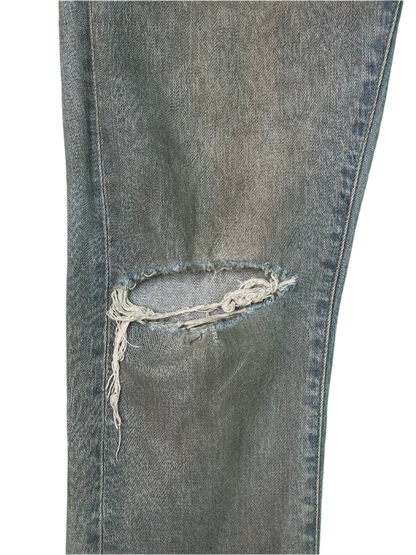 Purple Brand Ripped Knee Light Wash Blue Jeans