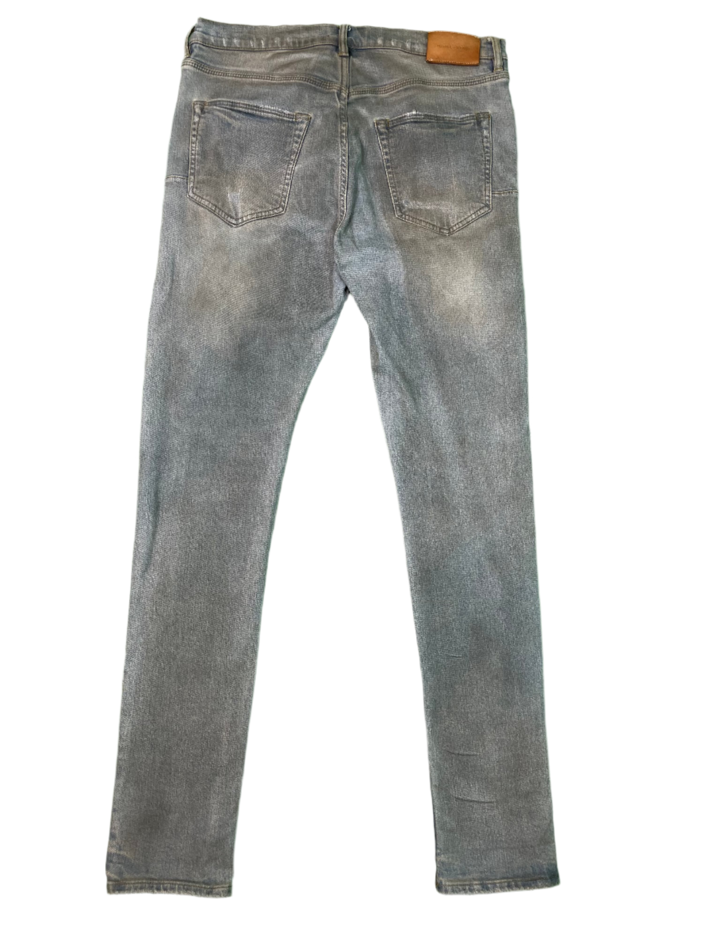 Purple Brand Ripped Knee Light Wash Blue Jeans