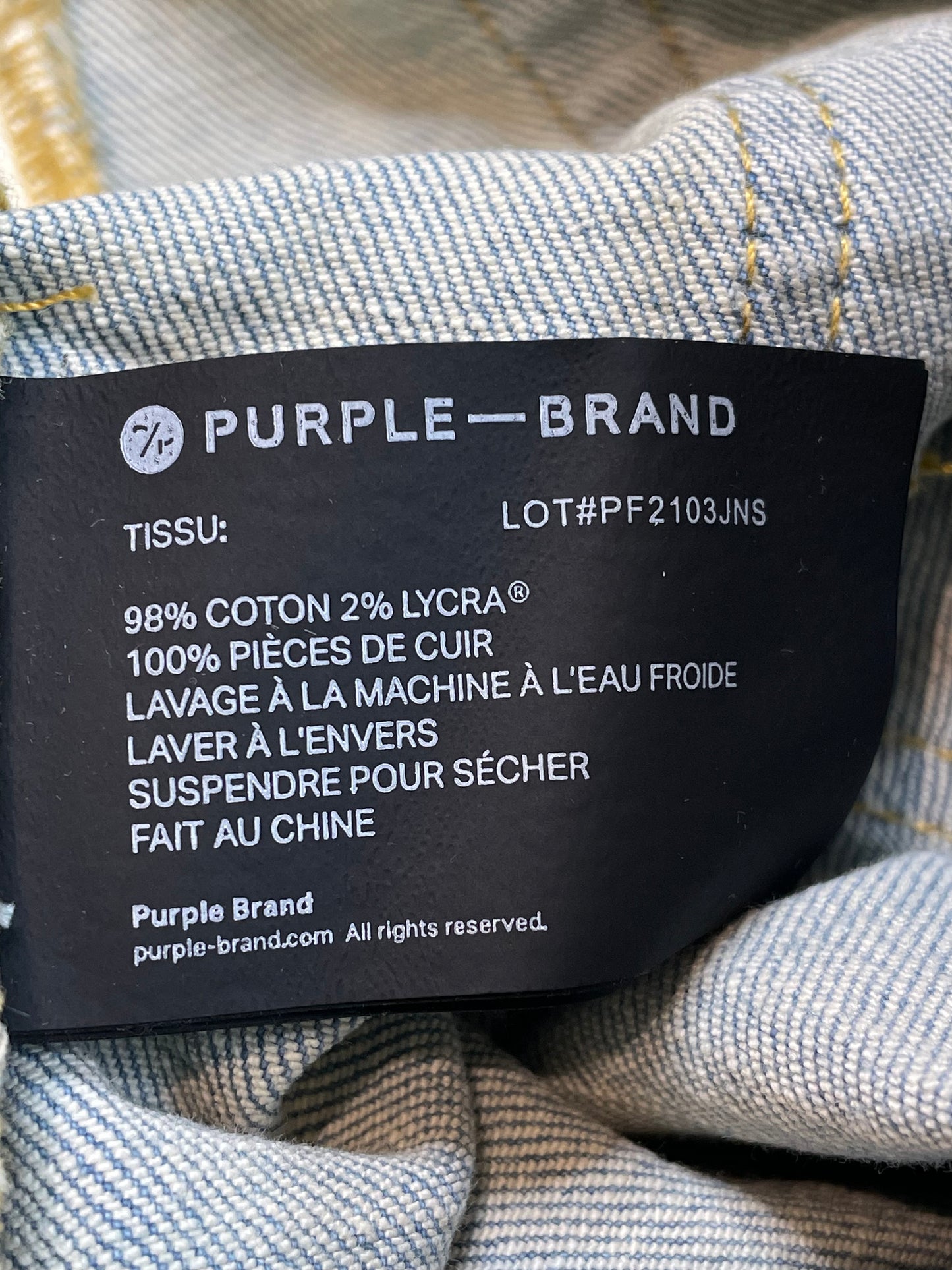 Purple Brand Ripped Knee Light Wash Blue Jeans