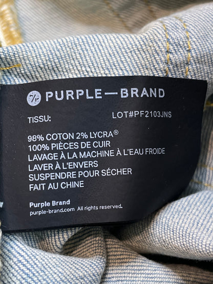 Purple Brand Ripped Knee Light Wash Blue Jeans