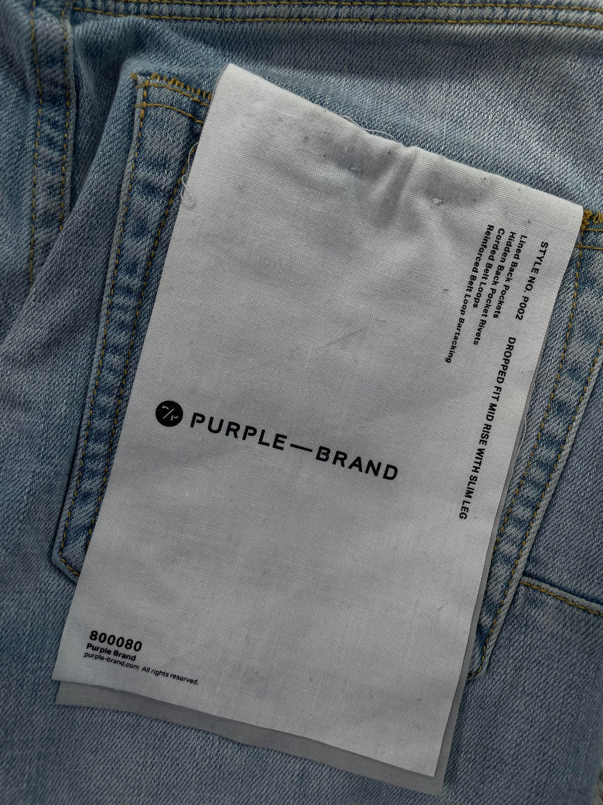 Purple Brand Knee Ripped Light Wash Jeans