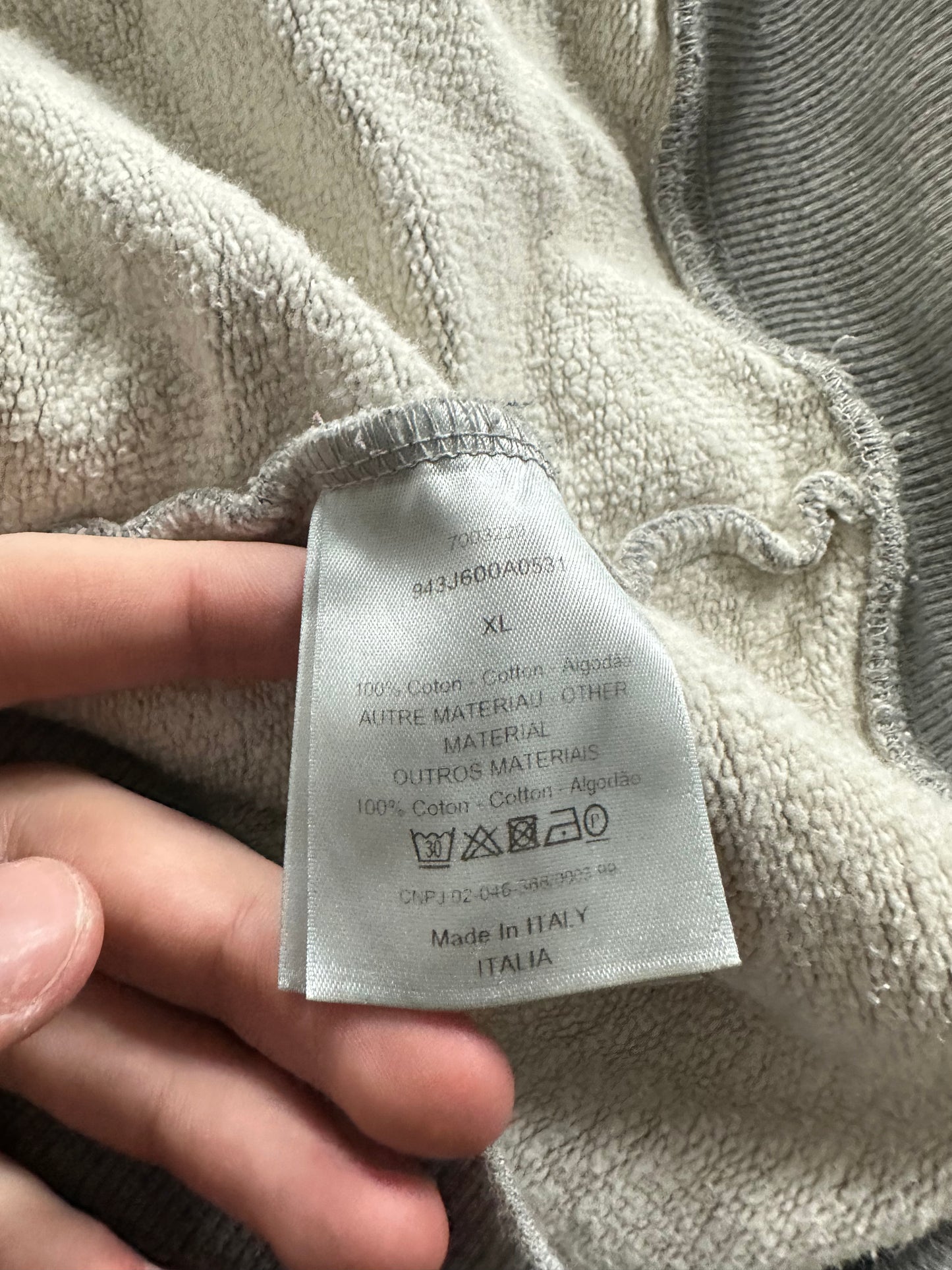 Dior CD Logo Hoodie Grey Used XL