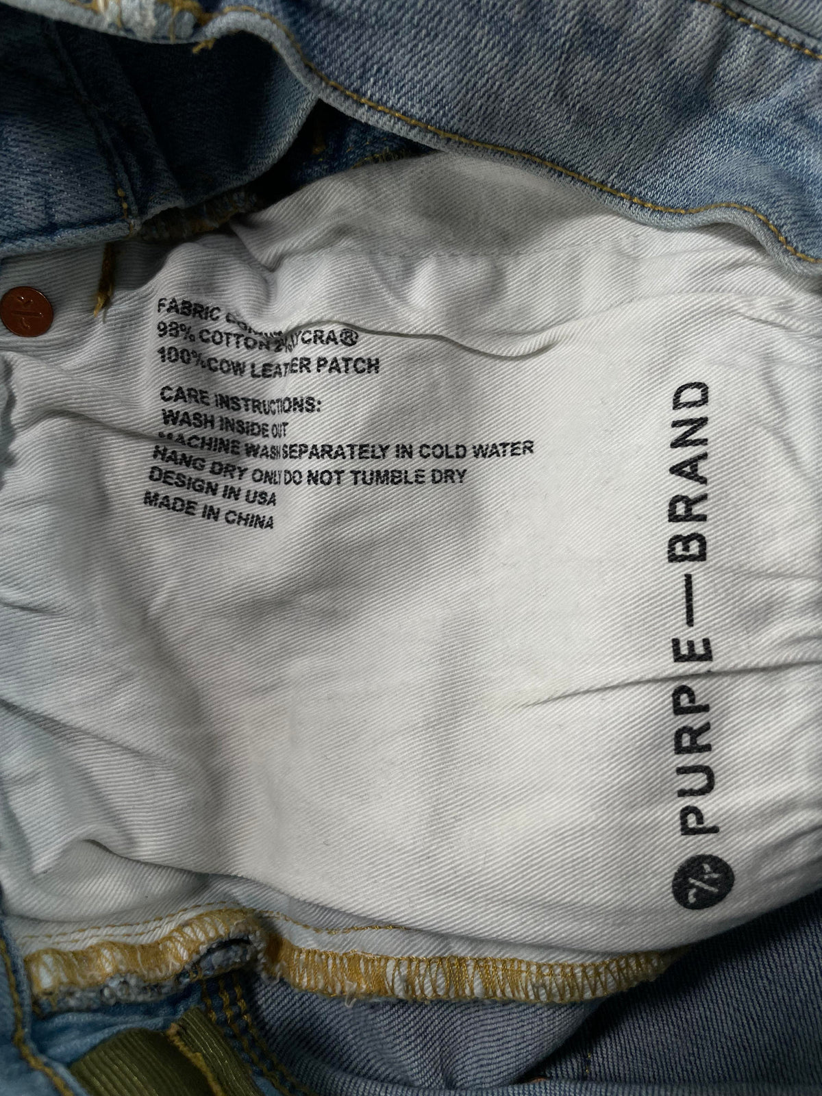 Purple Brand Knee Ripped Light Wash Jeans