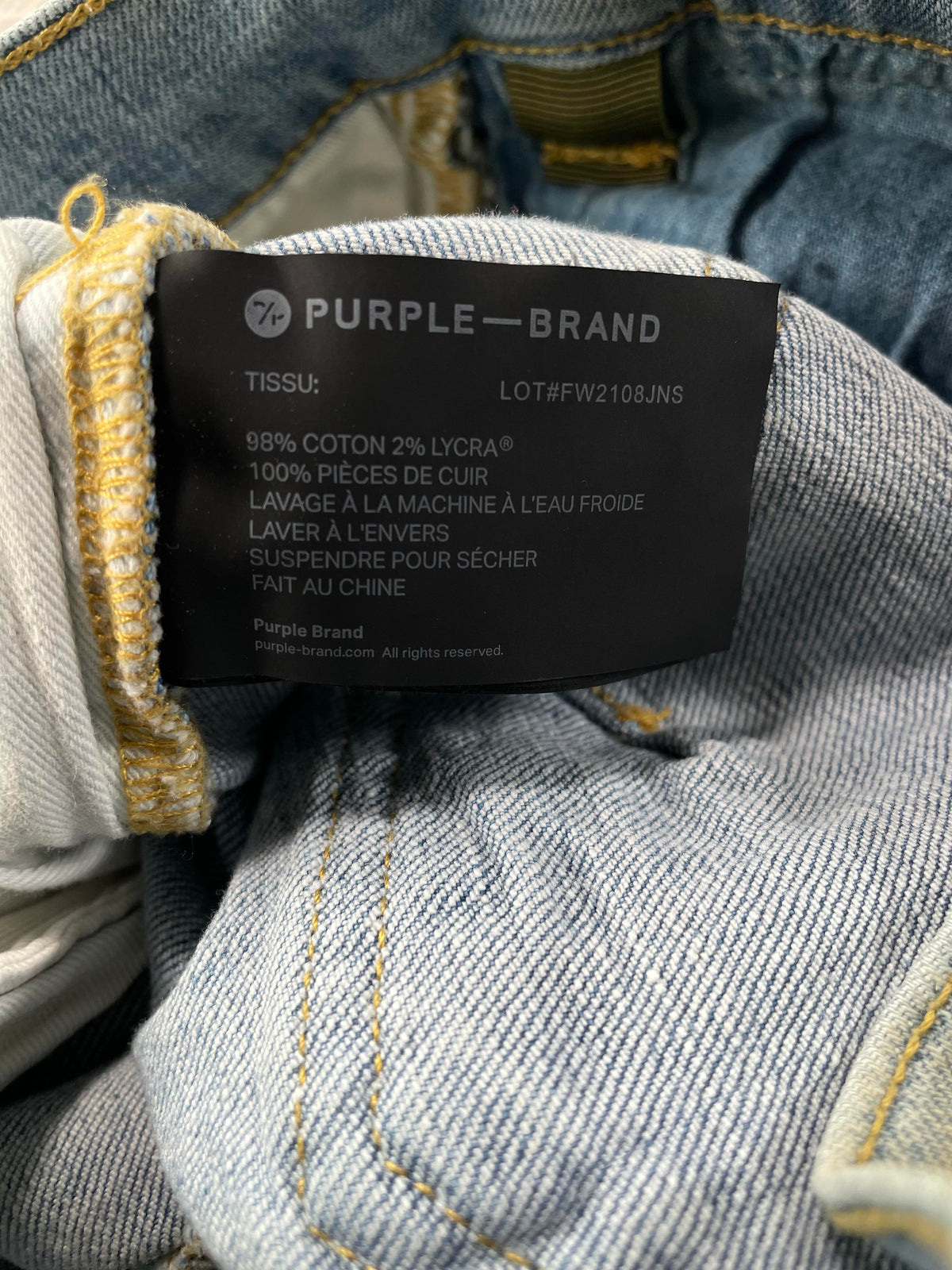 Purple Brand Knee Ripped Light Wash Jeans