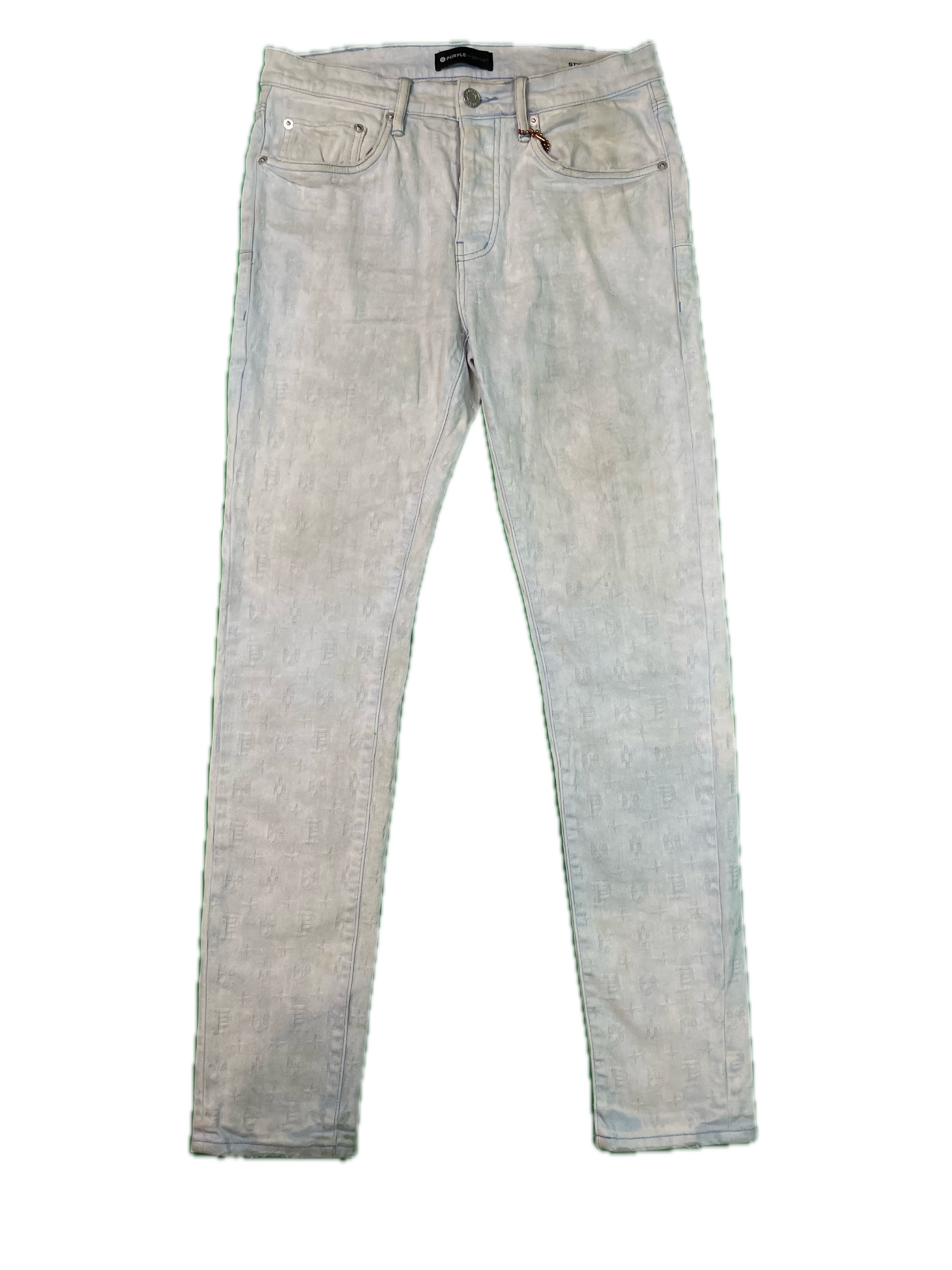 Purple Brand Monogram Light Wash Blue Jeans