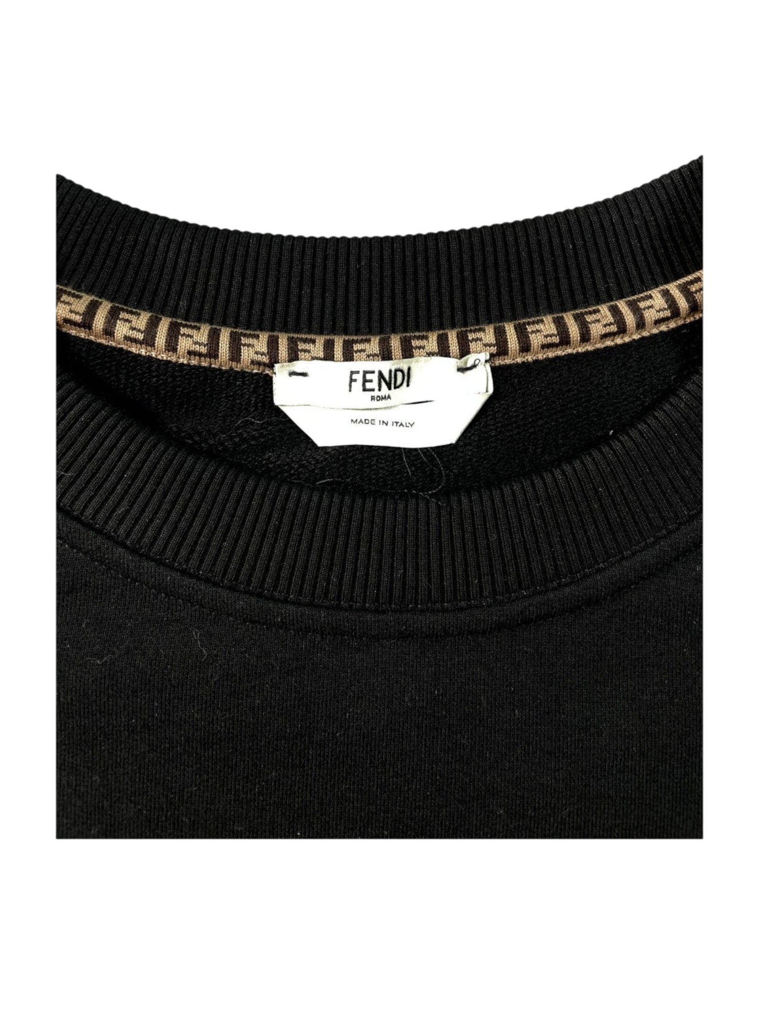 Fendi Cropped Monogram Crewneck Black & Green Sweatshirt