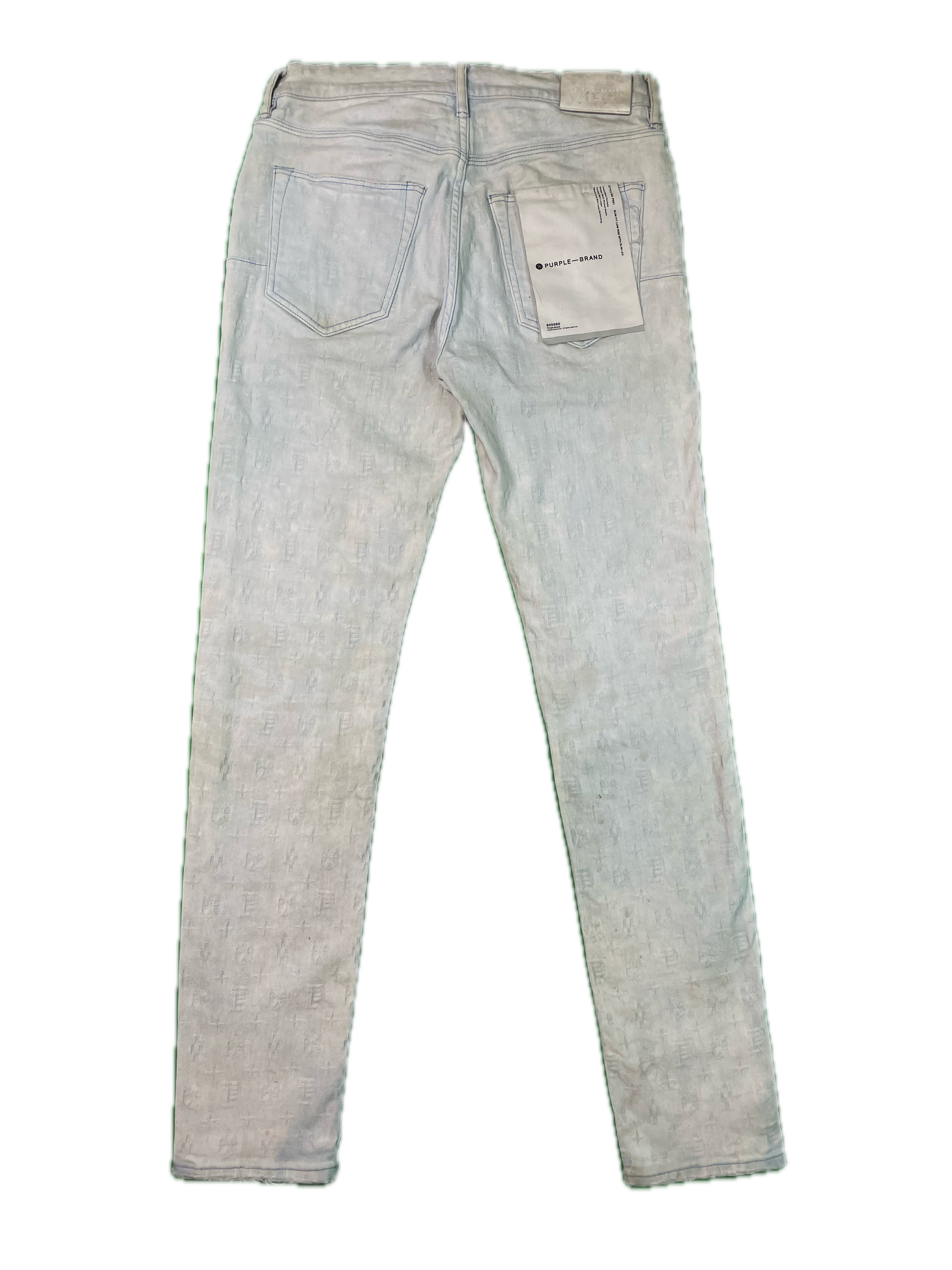 Purple Brand Monogram Light Wash Blue Jeans