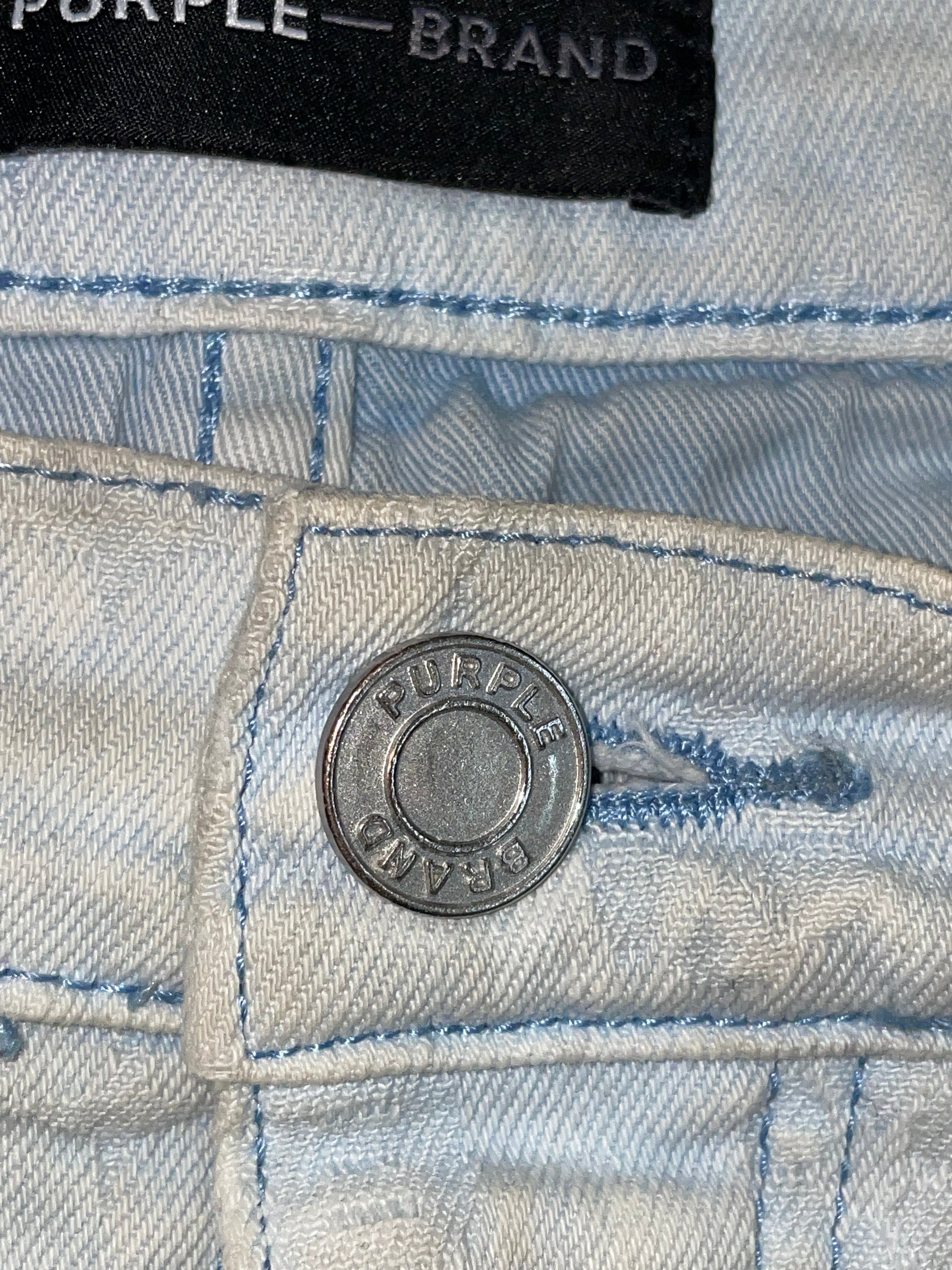 Purple Brand Monogram Light Wash Blue Jeans
