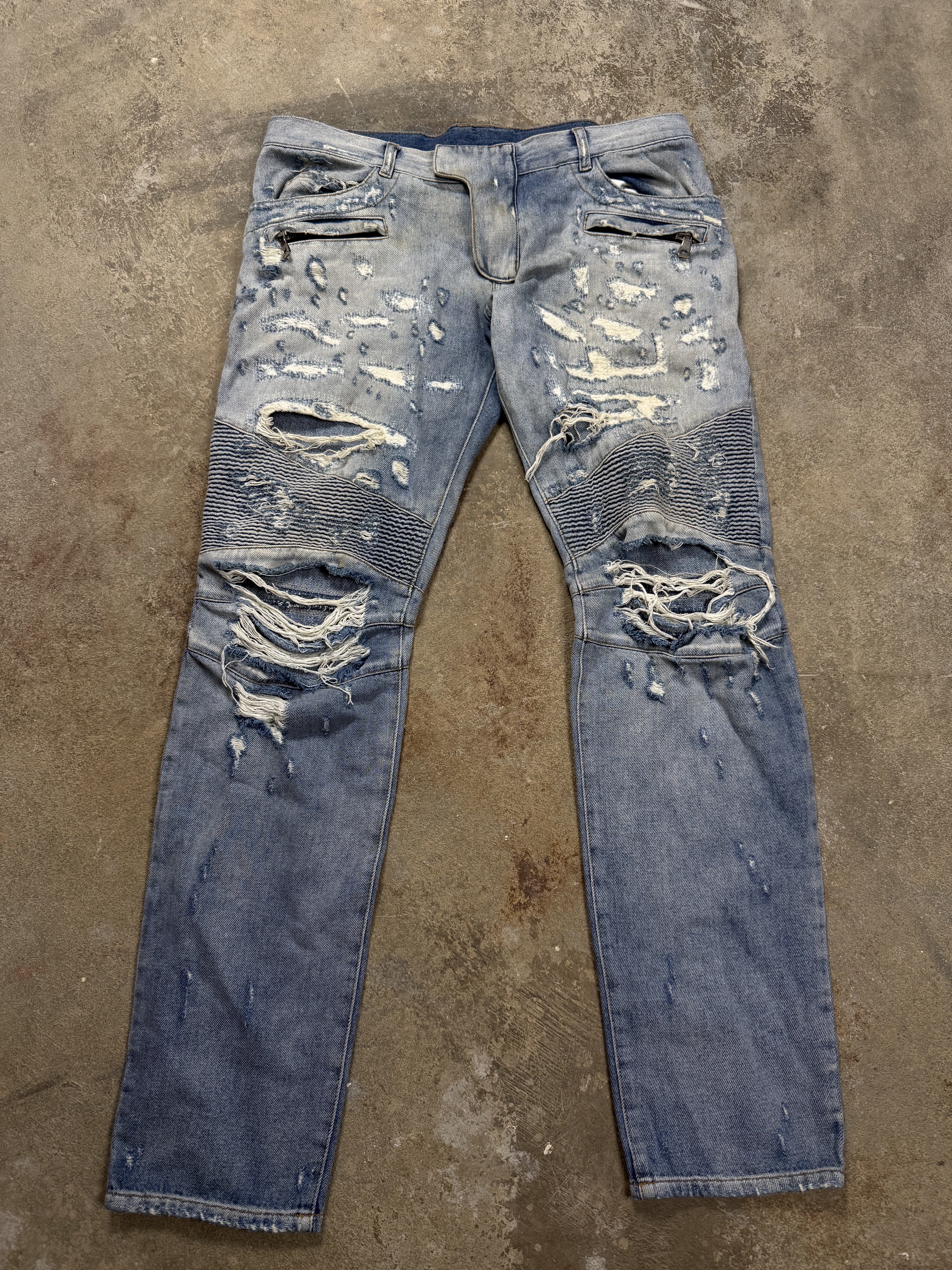 Balmain Jeans Light Wash Zipper