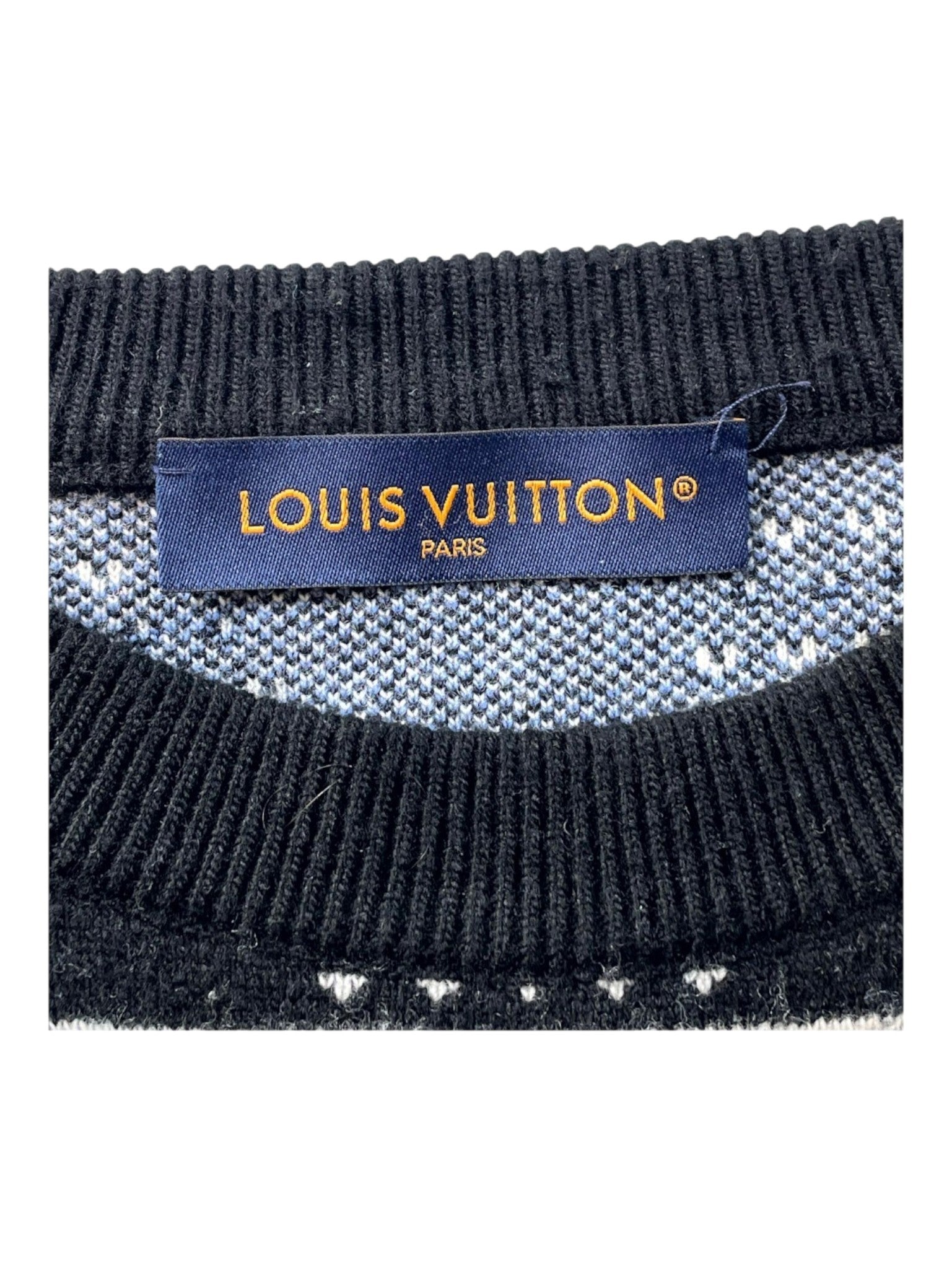 Louis Vuitton Wool Black & Baby Blue Sweater