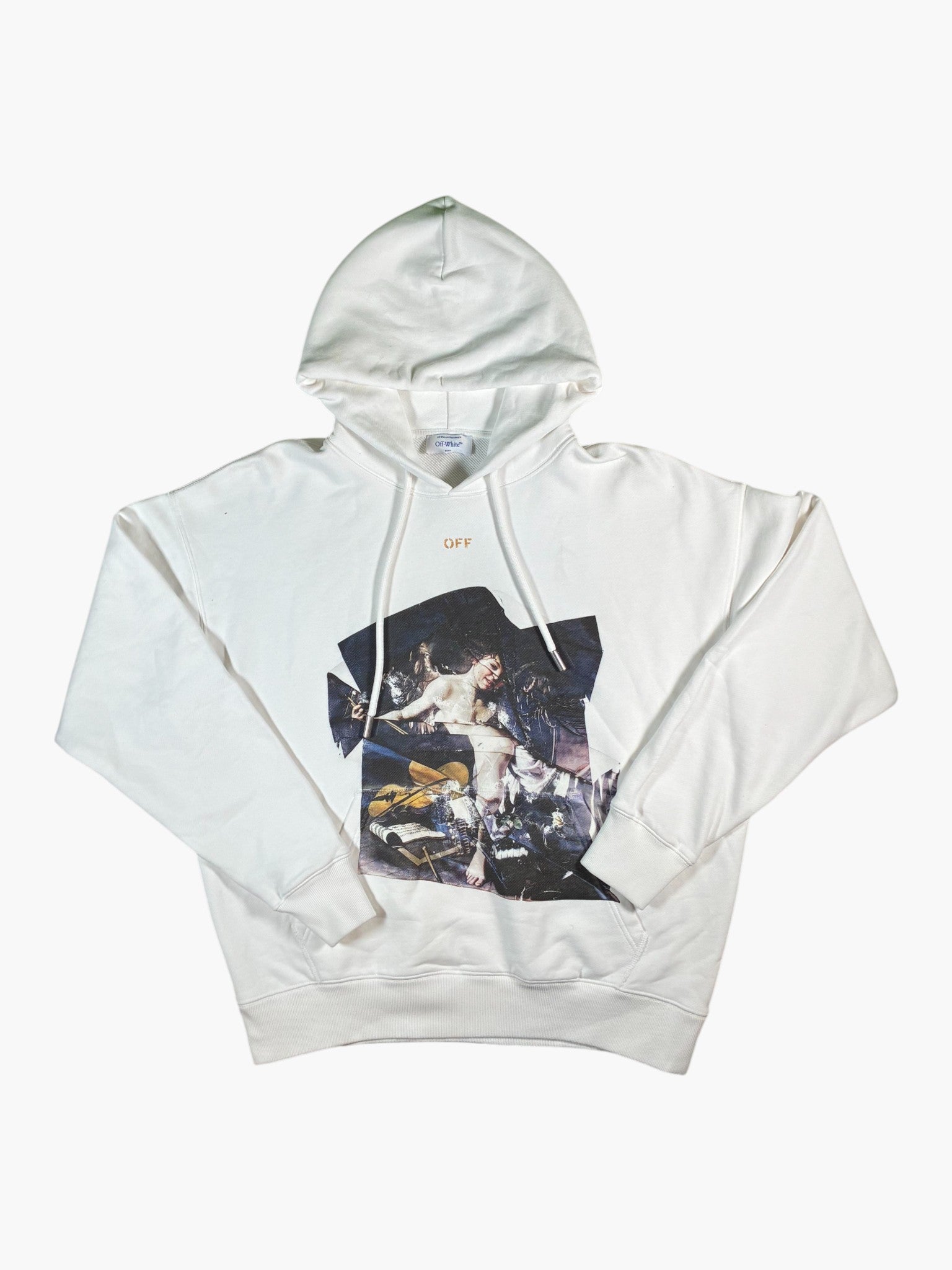 Off White Cupid Paper Skate White Hoodie