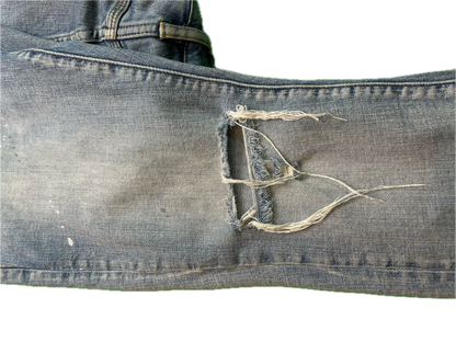 Purple Brand White Splatter Light Wash Blue Jeans