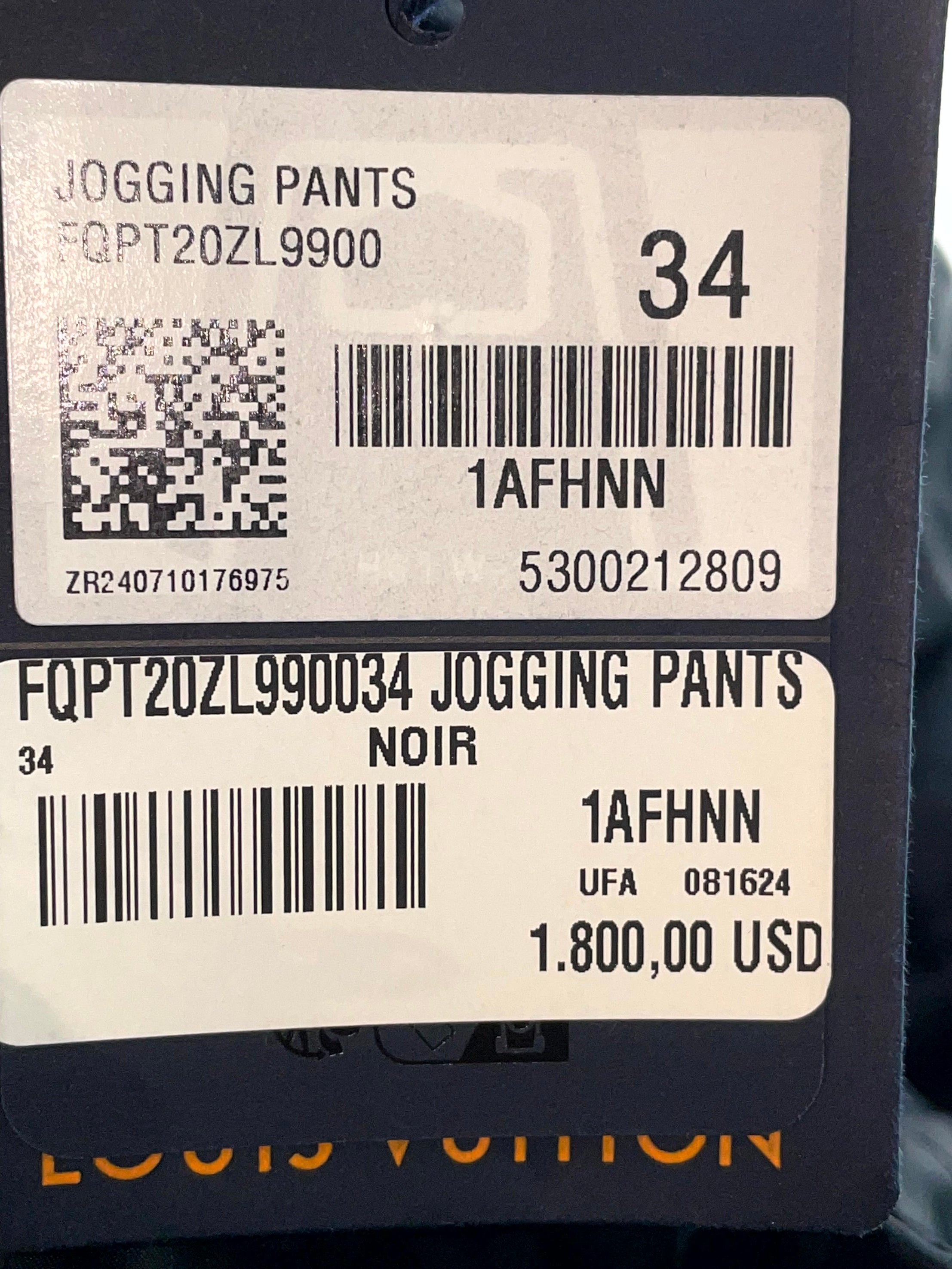 Louis Vuitton Monogram Noir Womens Black Track Pants