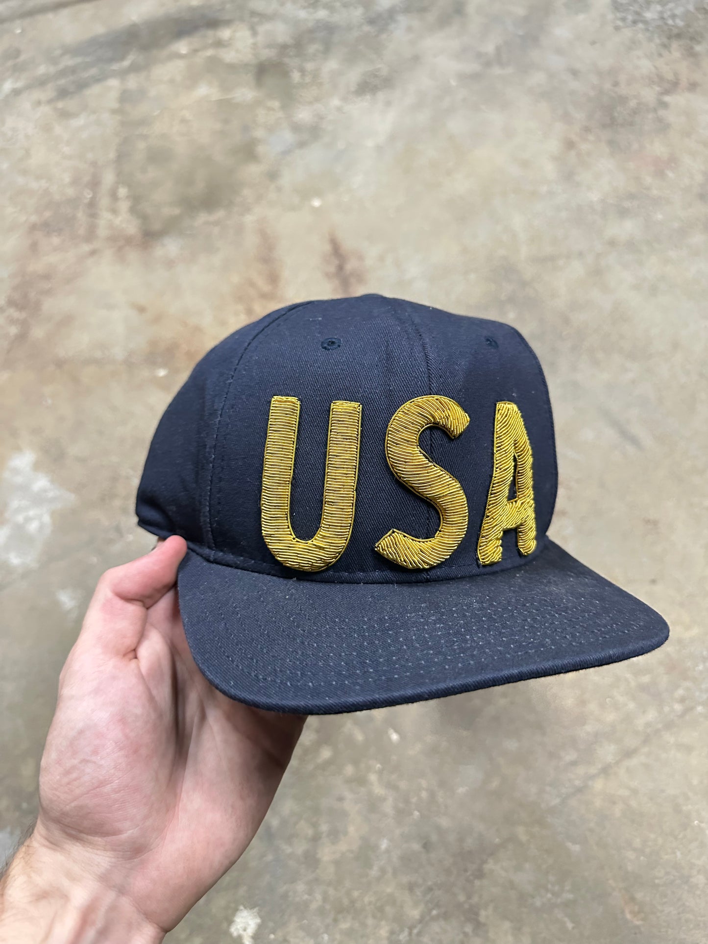 Palm Angels USA Snapback Navy gold Used OS