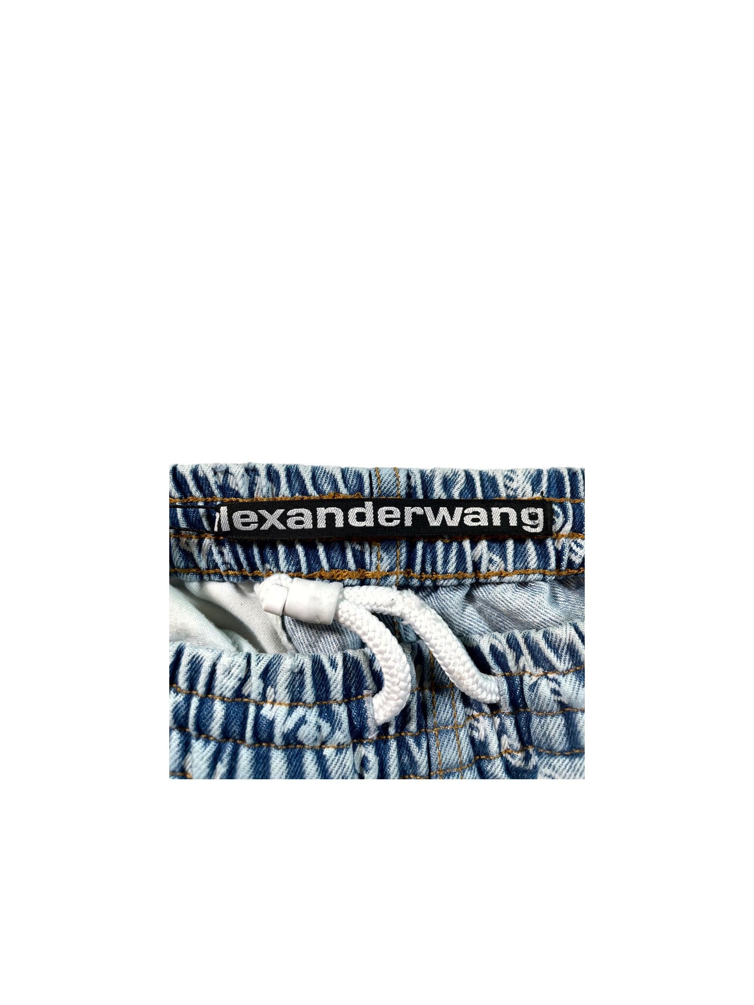 Alexander Wang Denim Monogram Blue & White Jogger Pants