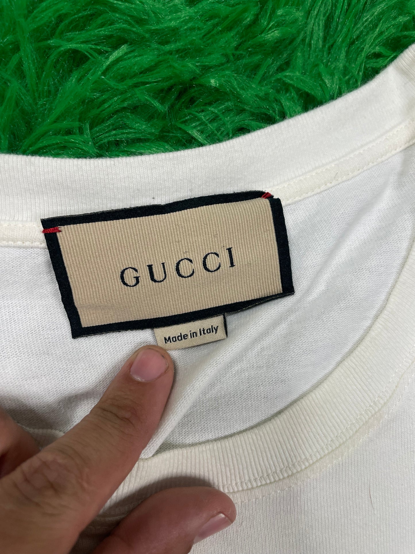 Gucci Stripe Logo Tee Cream Large Used