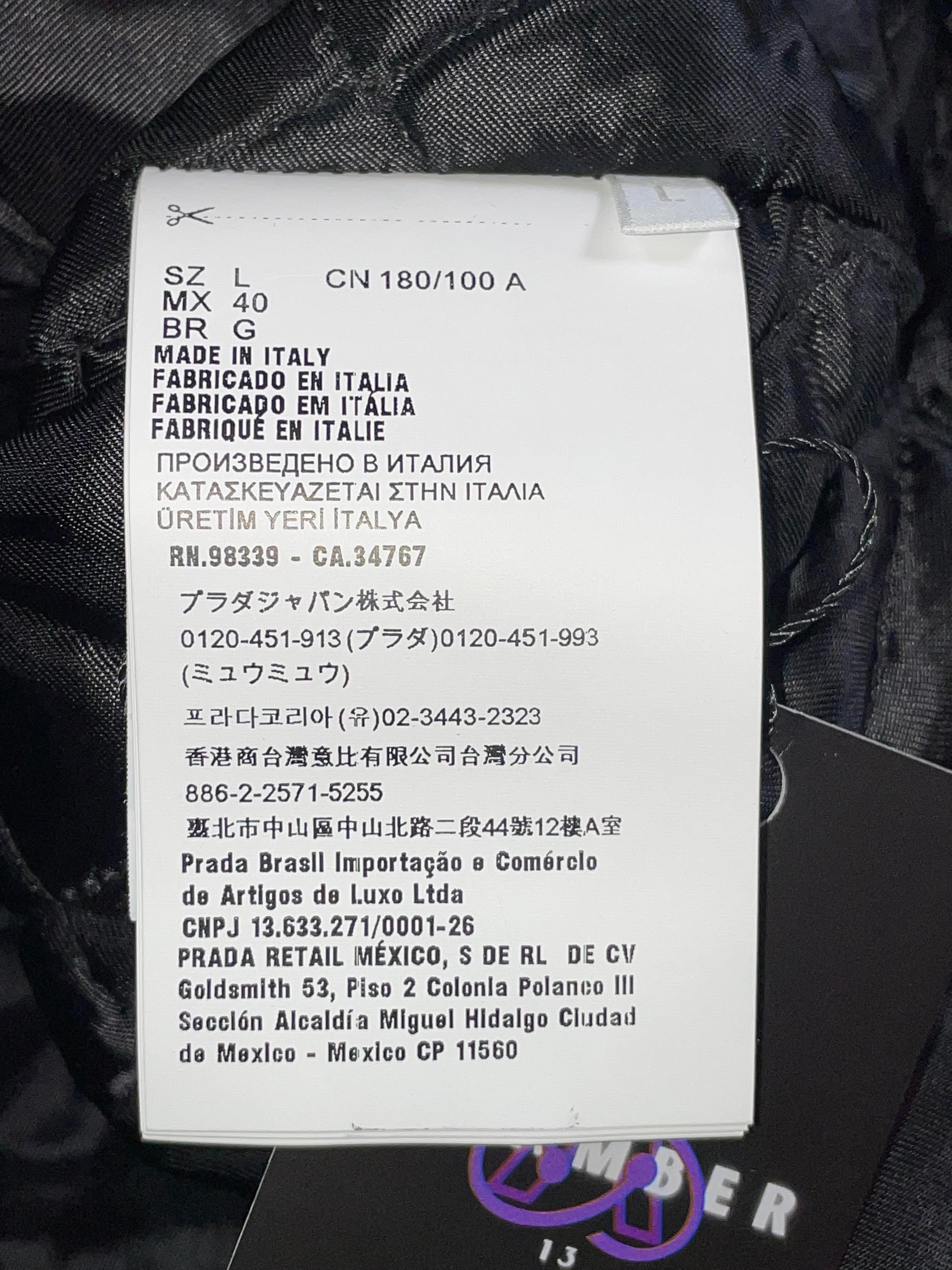 Prada Bull Blouson Black Denim Jacket