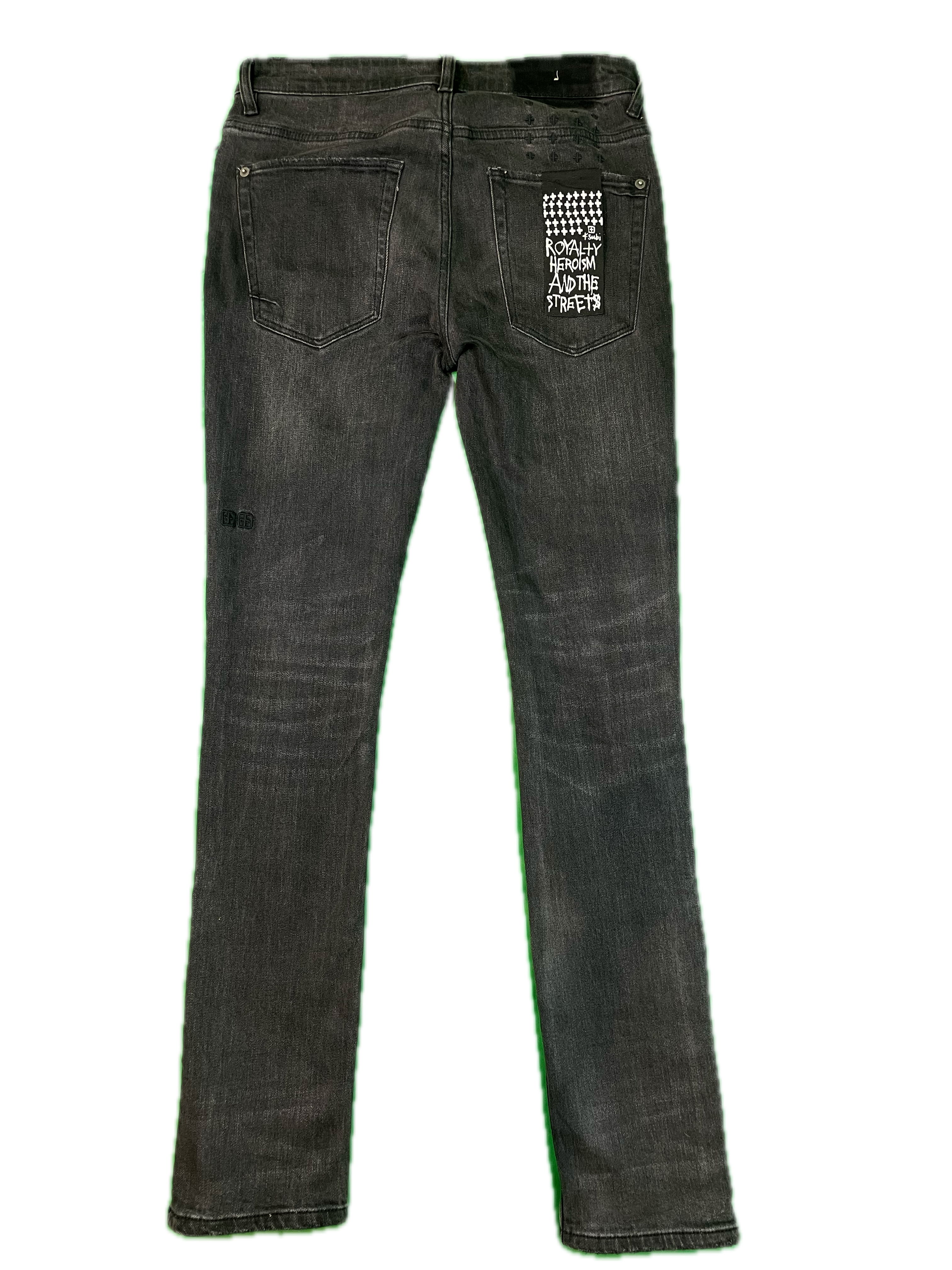 Ksubi Light Washed Flare Zip Black Jeans