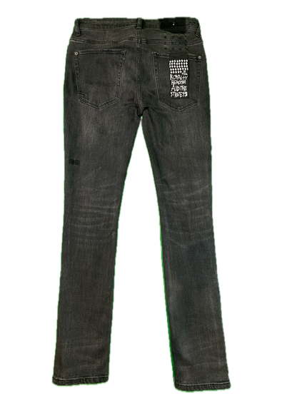 Ksubi Light Washed Flare Zip Black Jeans
