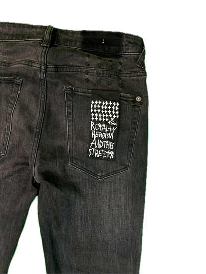 Ksubi Light Washed Flare Zip Black Jeans