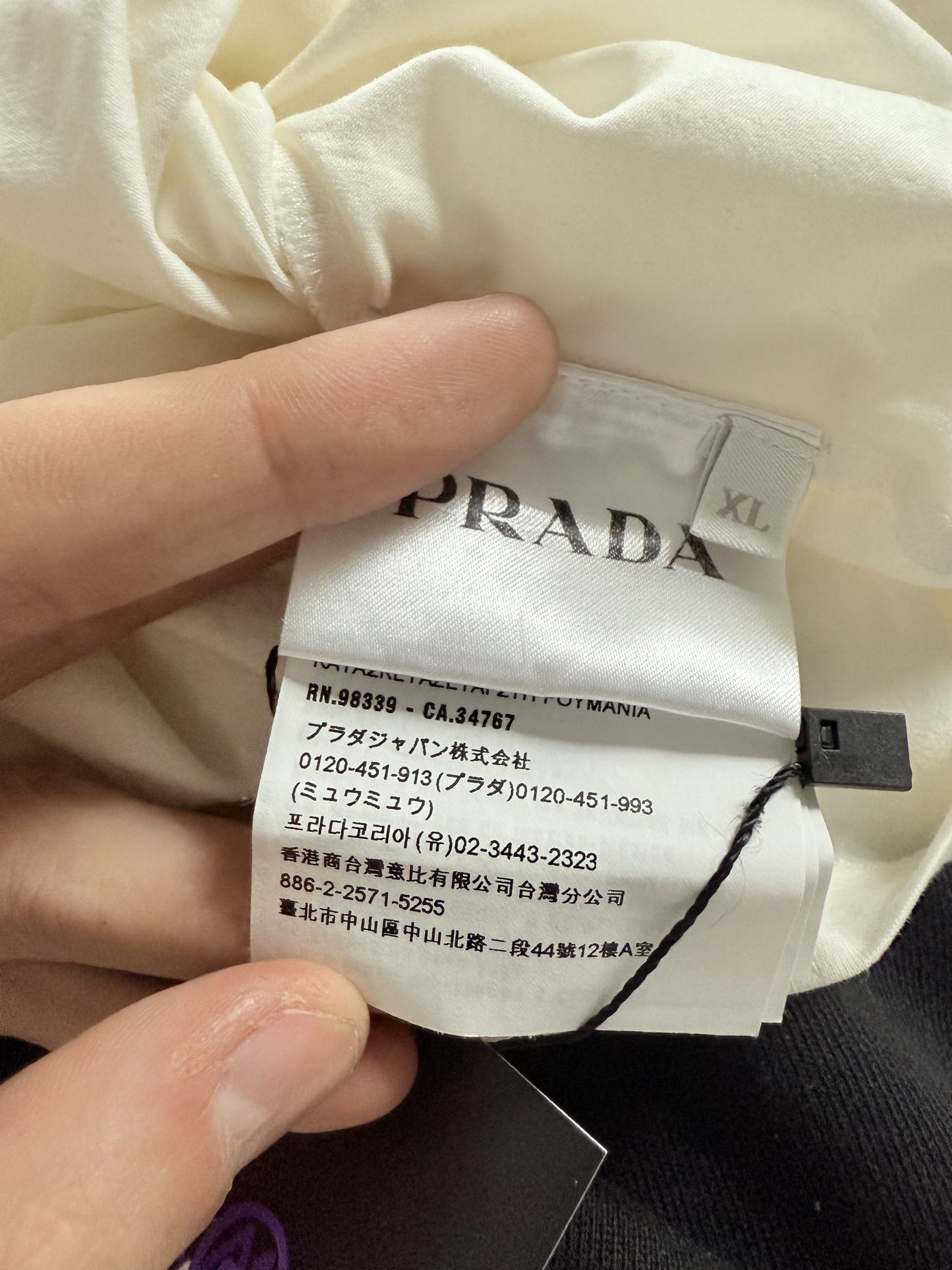 Prada Pocket Logo Tee White Red Used XL