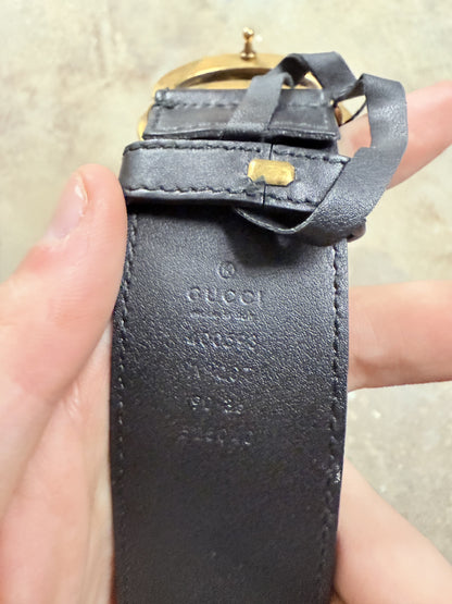 Gucci Belt Black Gold 90-36 (30-32) Used