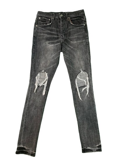 Purple Brand Knee Rip Grey Jeans