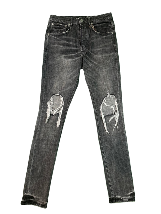 Purple Brand Knee Rip Grey Jeans