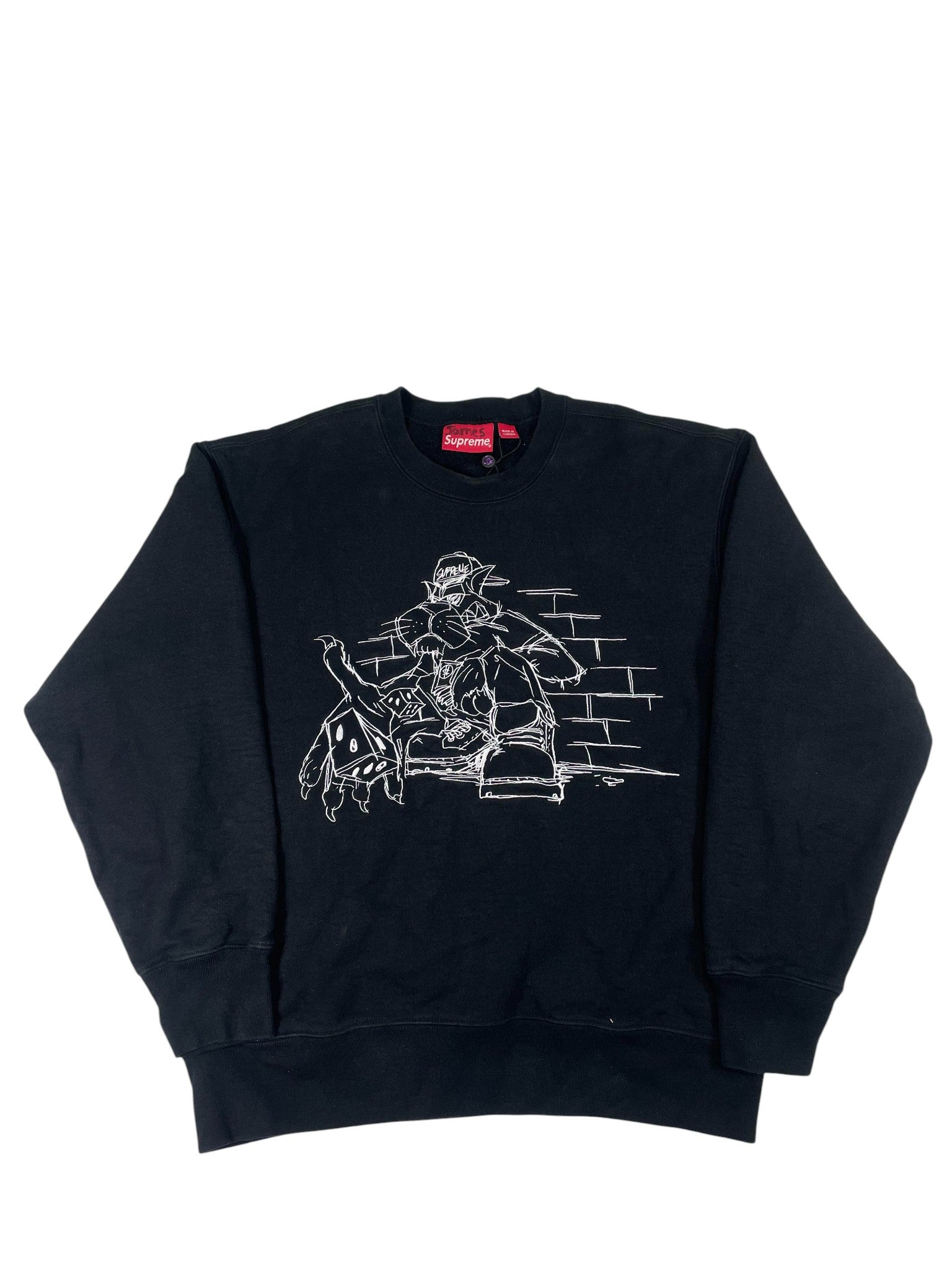 Supreme 'Dice' Black Crewneck