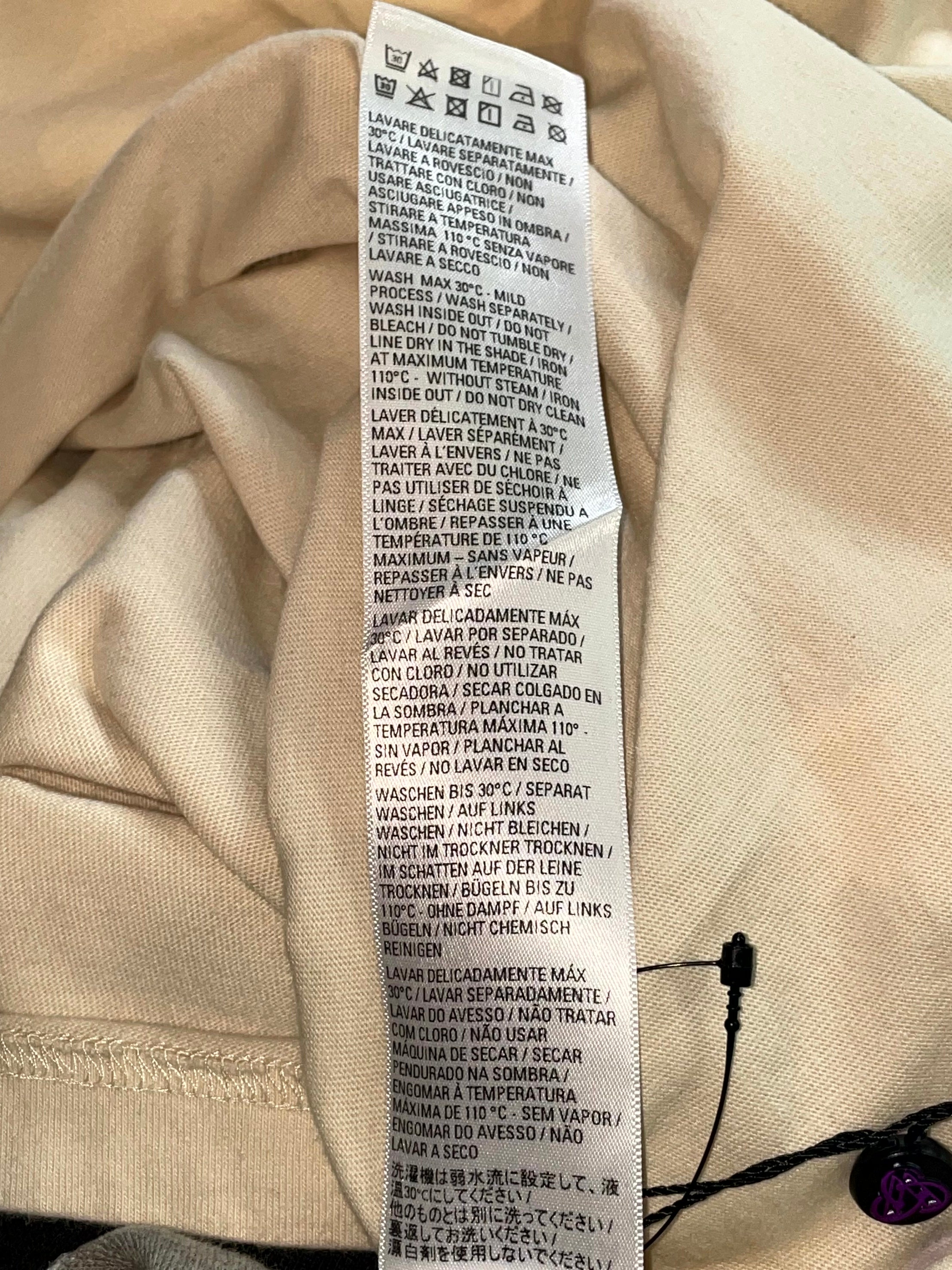 Balenciaga Logo Cream & Black Tee