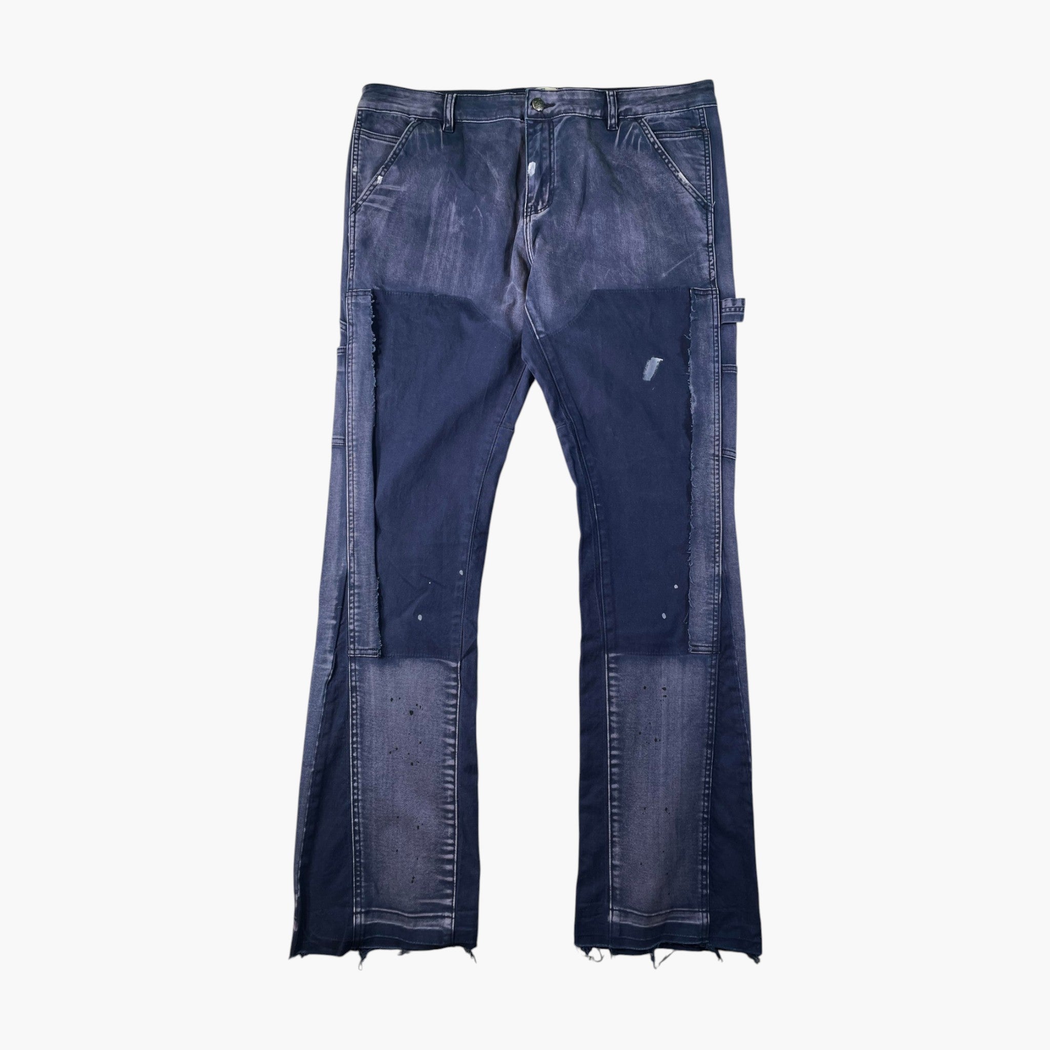 Triple Sevens 7 Flared Blue Denim Pants