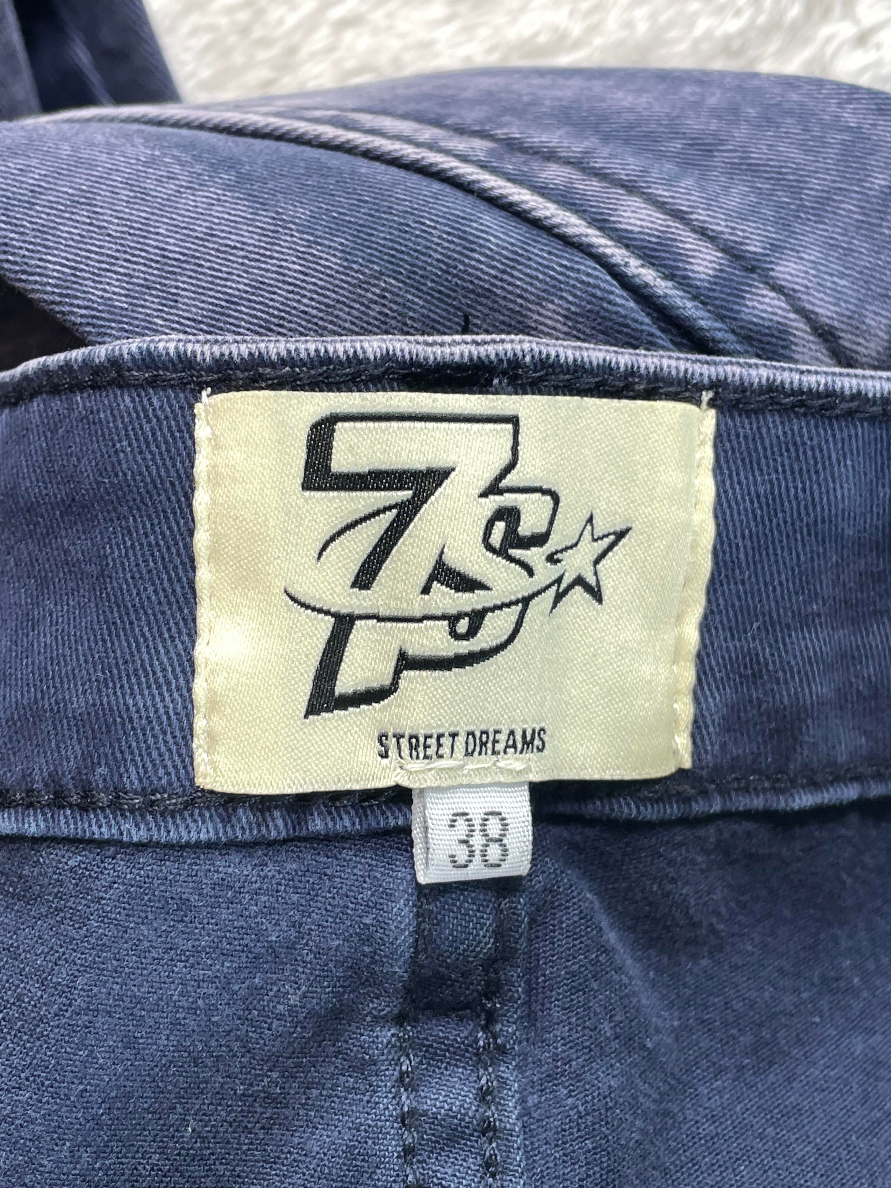 Triple Sevens 7 Flared Blue Denim Pants
