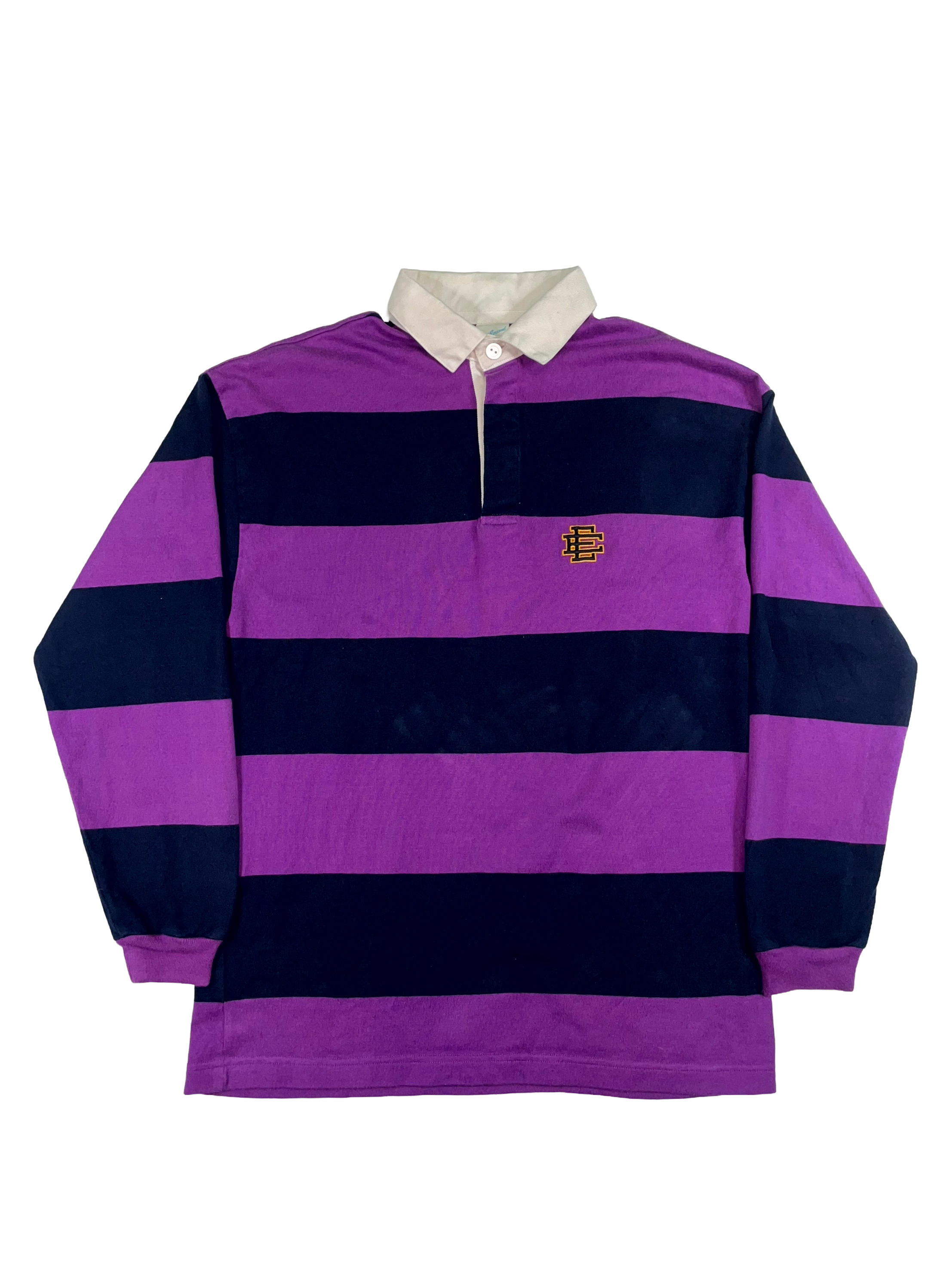 Eric Emanuel Striple Rugby Navy & Purple Polo