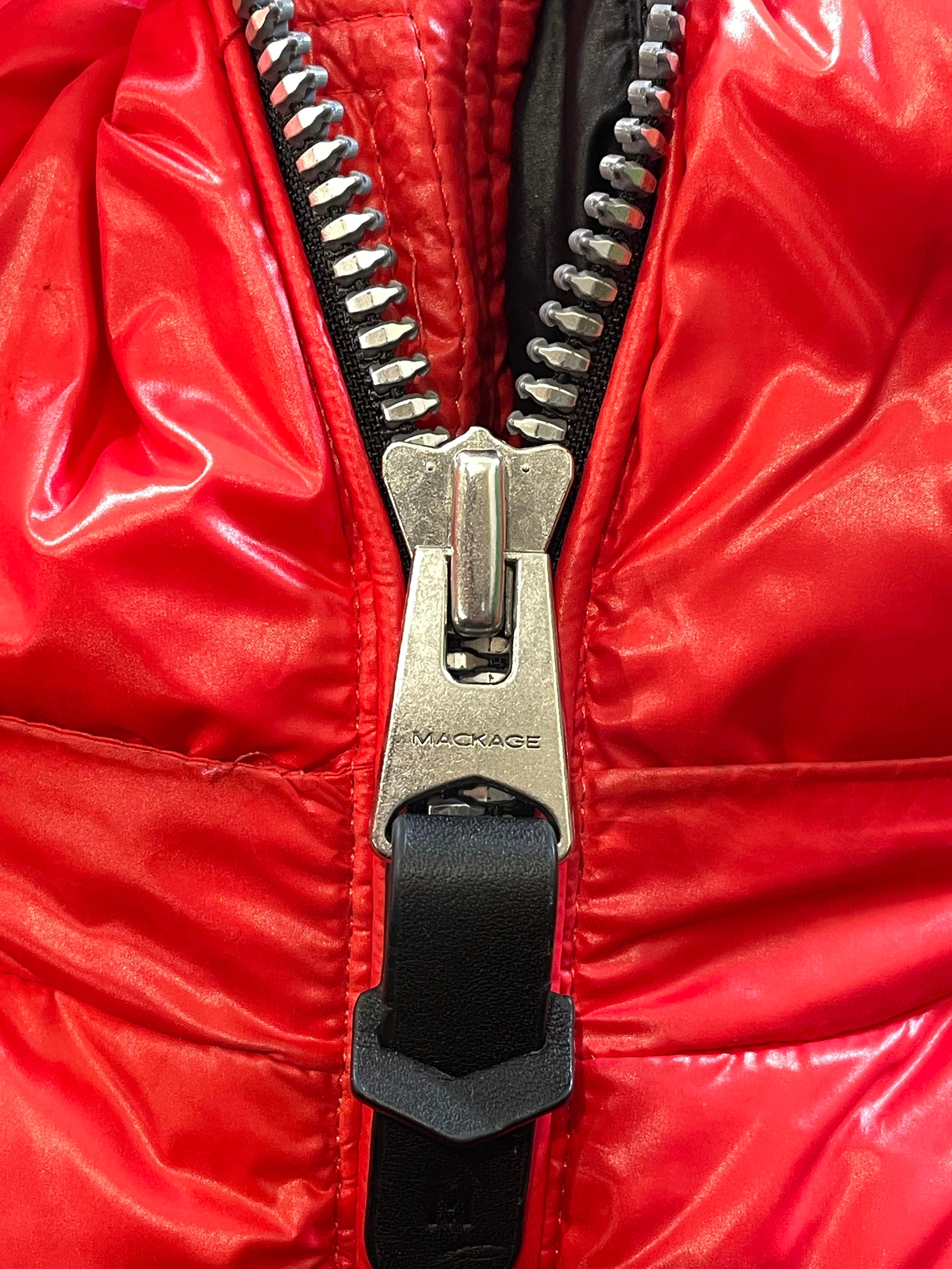 Mackage Sleeve Logo Red Puffer Jacket