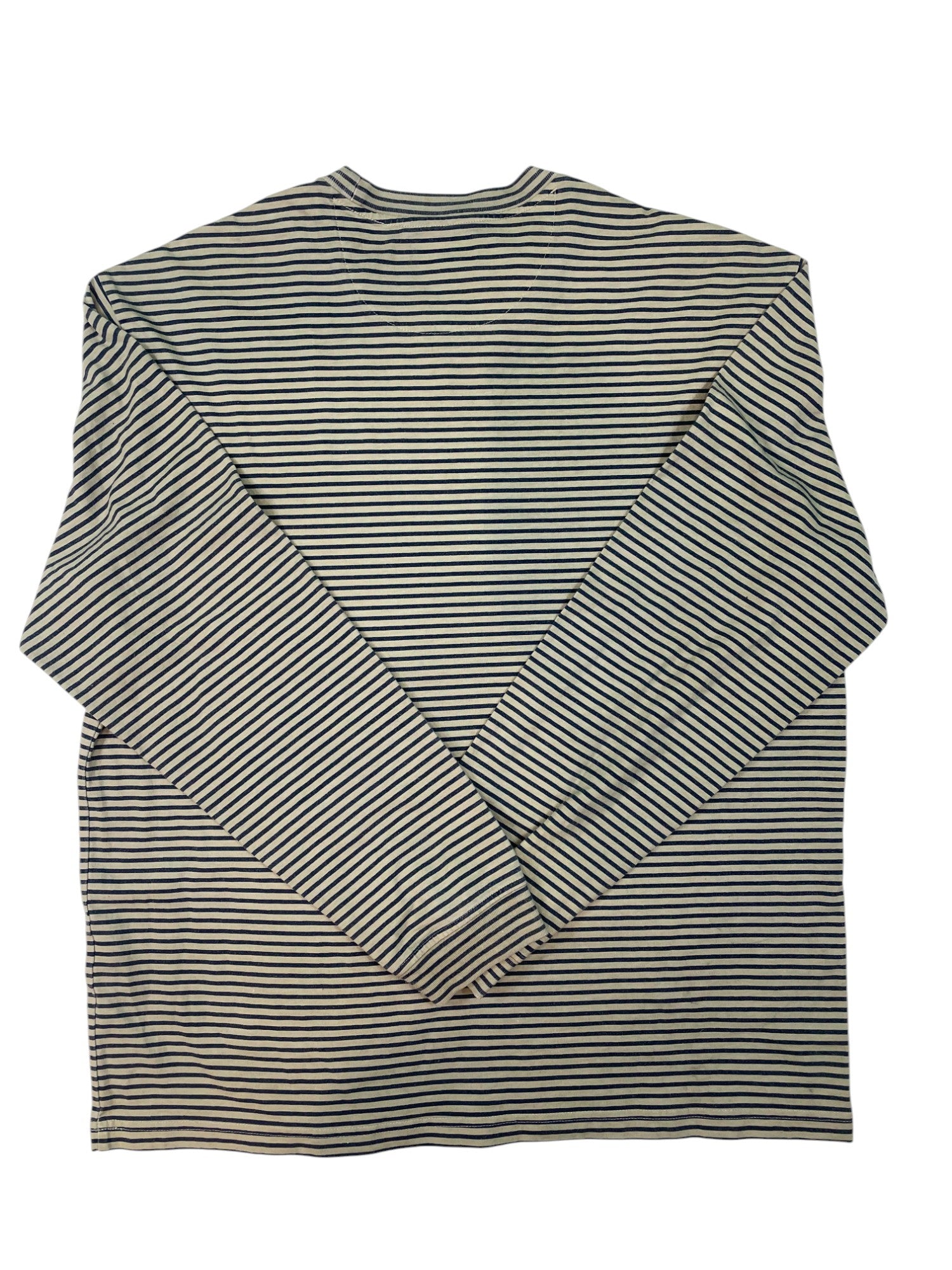 Supreme Navy & Cream Striped LS Tee