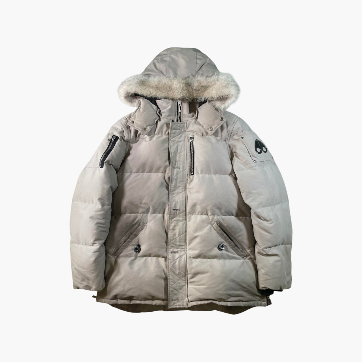 Moose Knuckles 3Q White Fur Tan Jacket