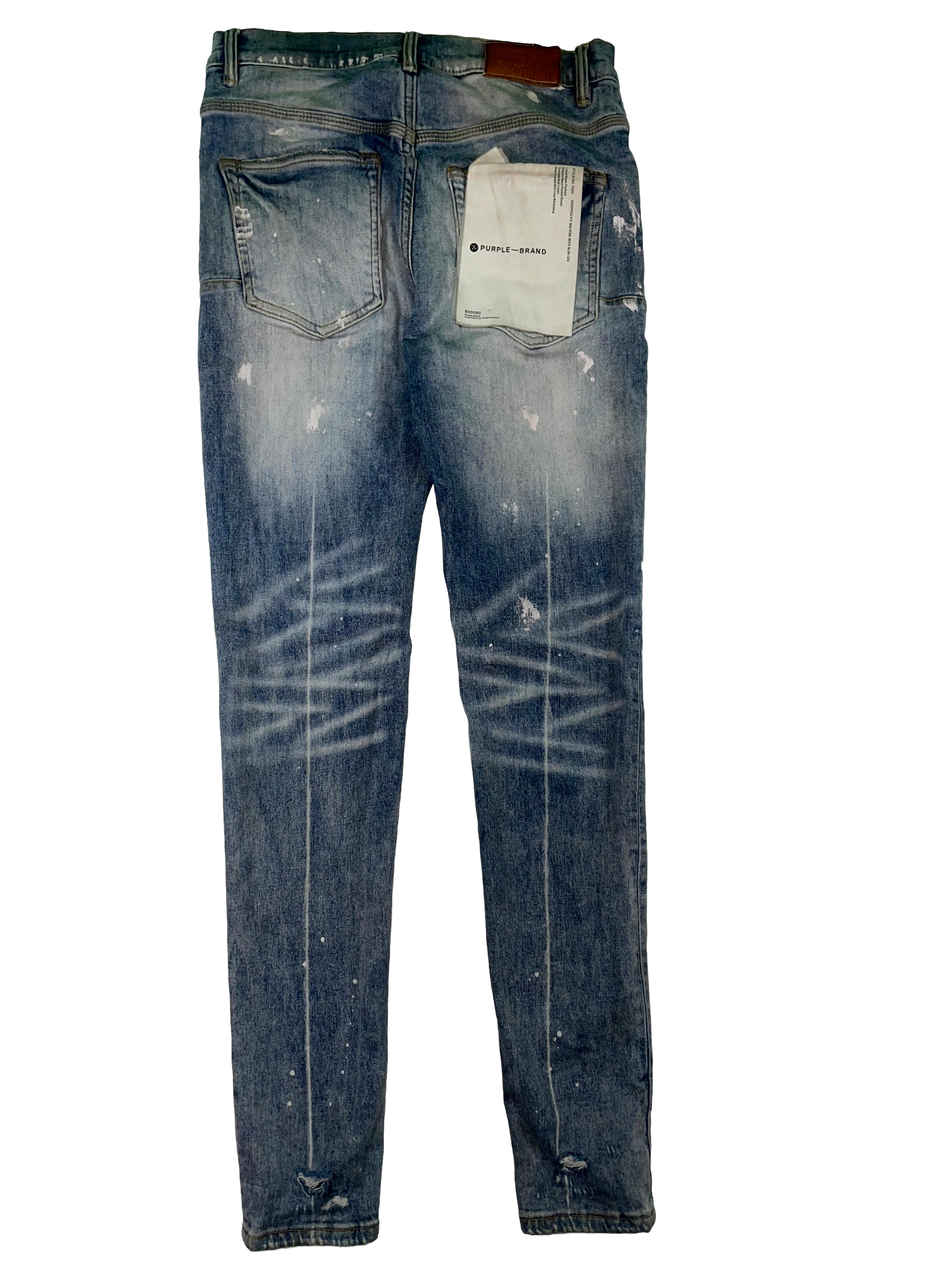 Purple Brand Splatter  Light Wash & White Jeans